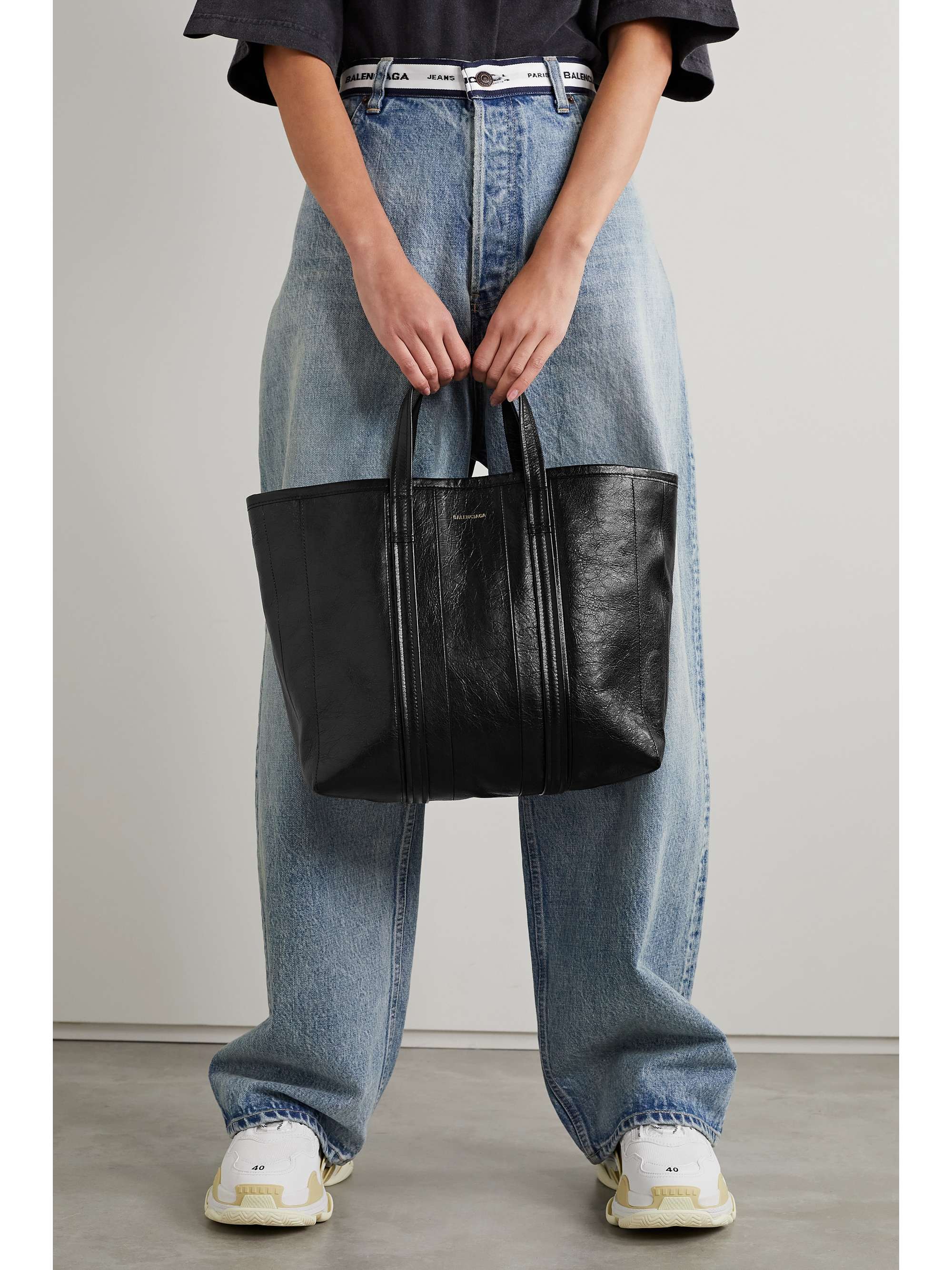 BALENCIAGA Barbès East-West medium textured-leather tote | NET-A-PORTER