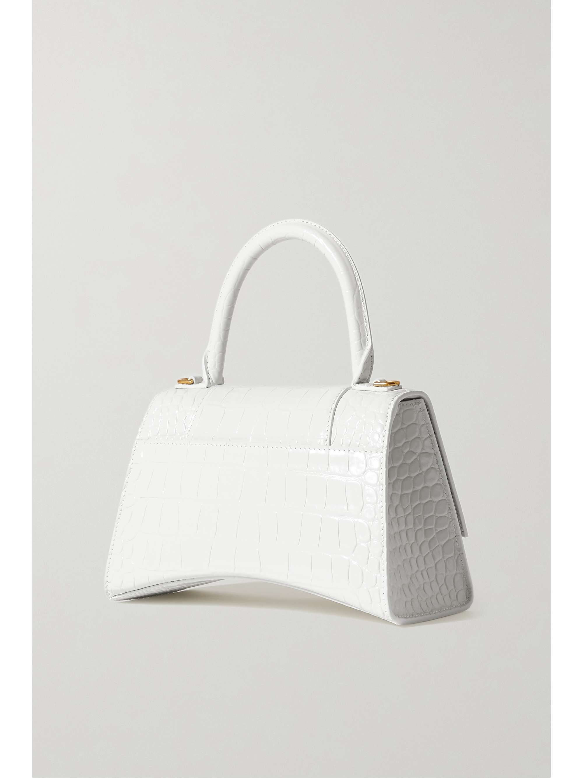 BALENCIAGA Hourglass small croc-effect leather tote