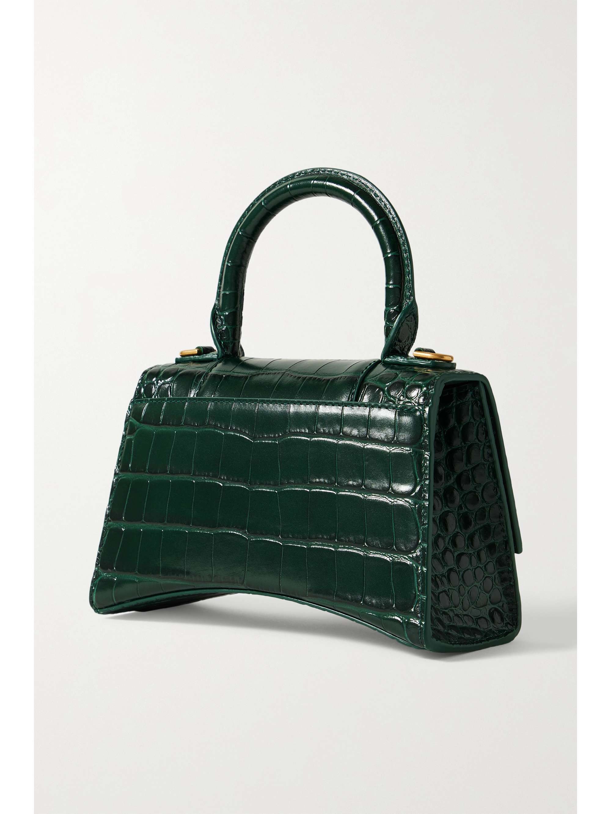 BALENCIAGA Hourglass XS glittered leather tote