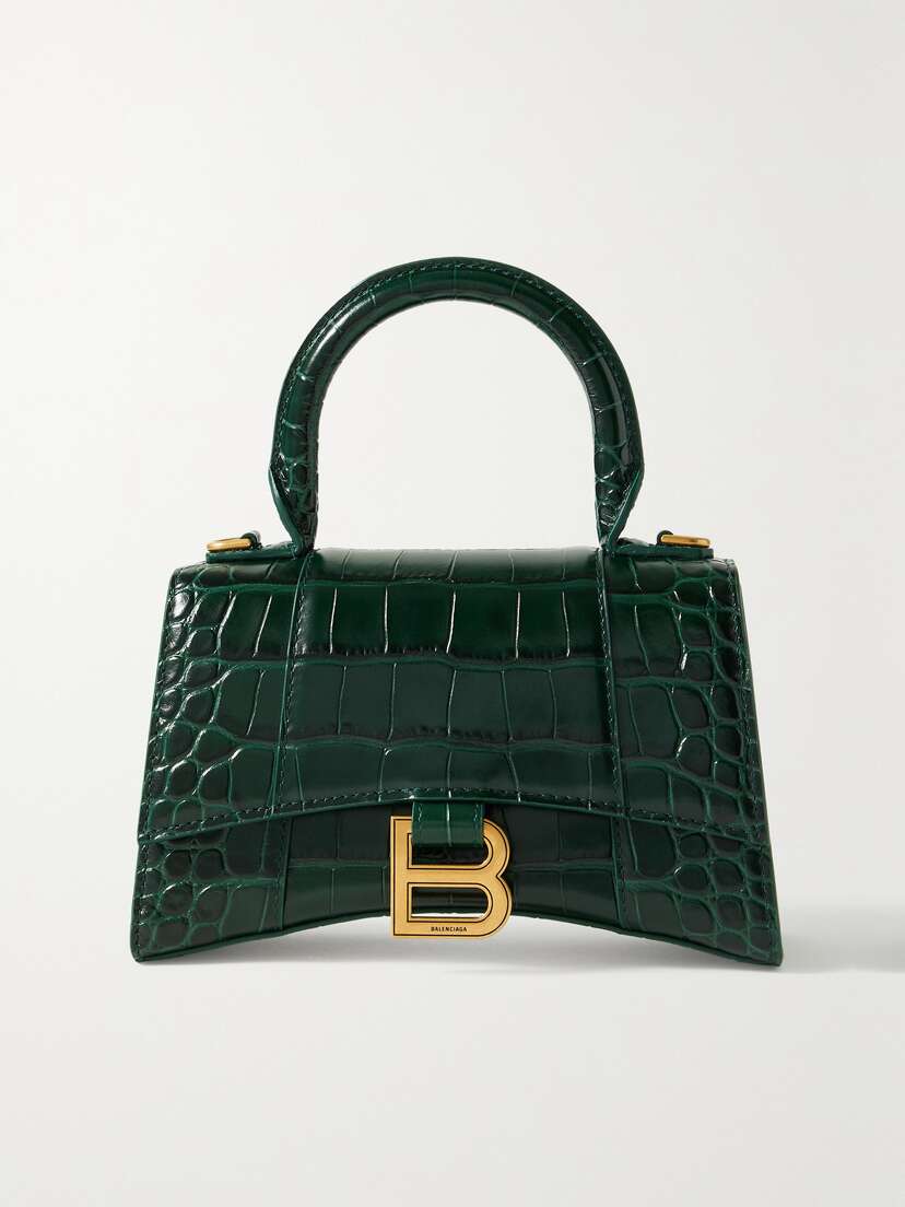 Balenciaga Hourglass Xs Croc-effect Leather Tote -  - One size