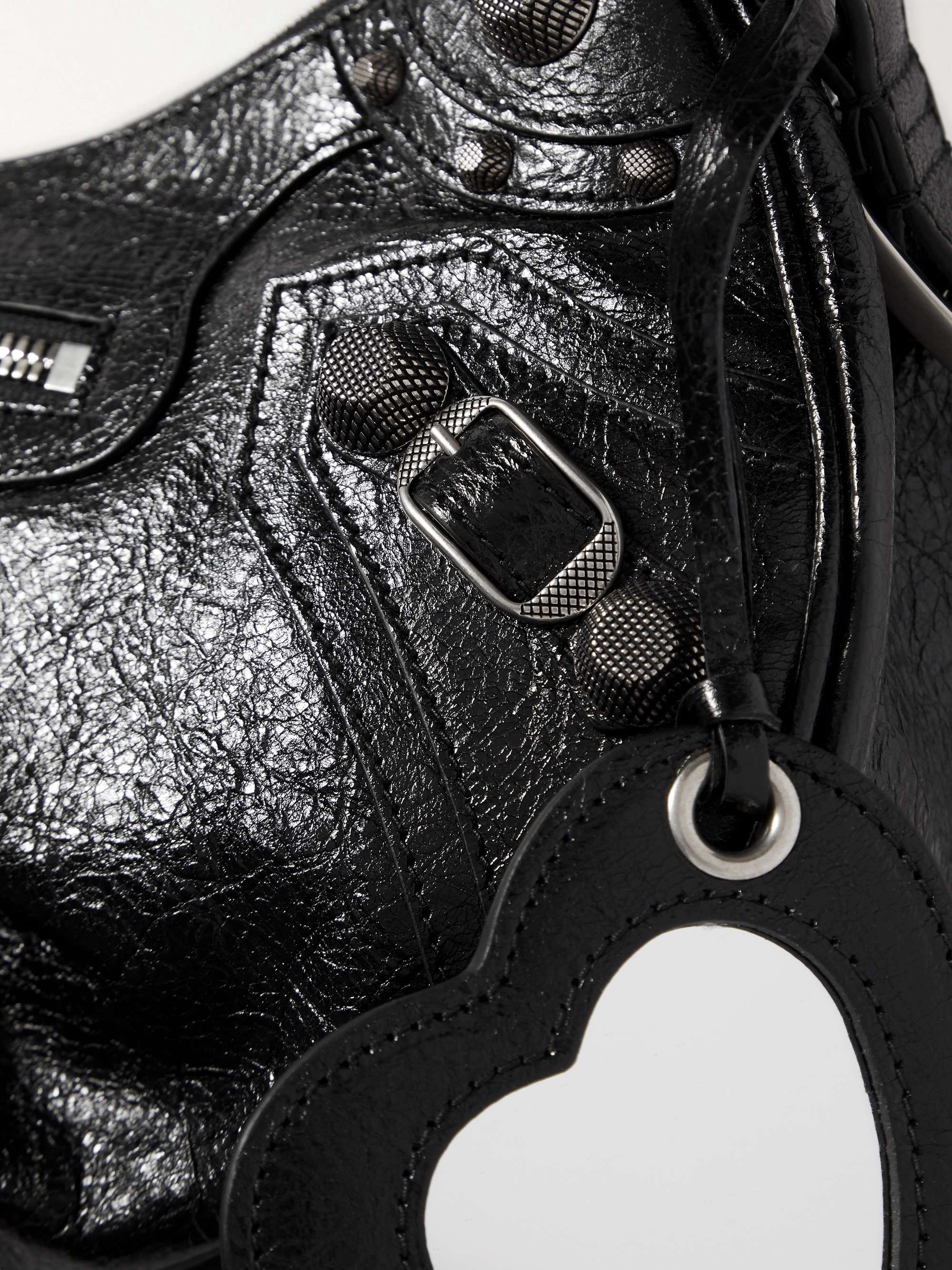 BALENCIAGA Le Cagole small studded textured-leather shoulder bag