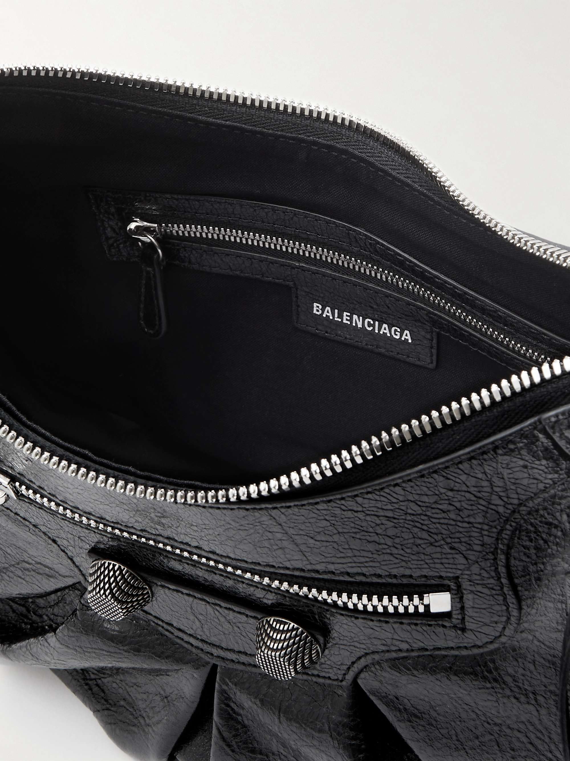 BALENCIAGA Le Cagole small studded textured-leather shoulder bag