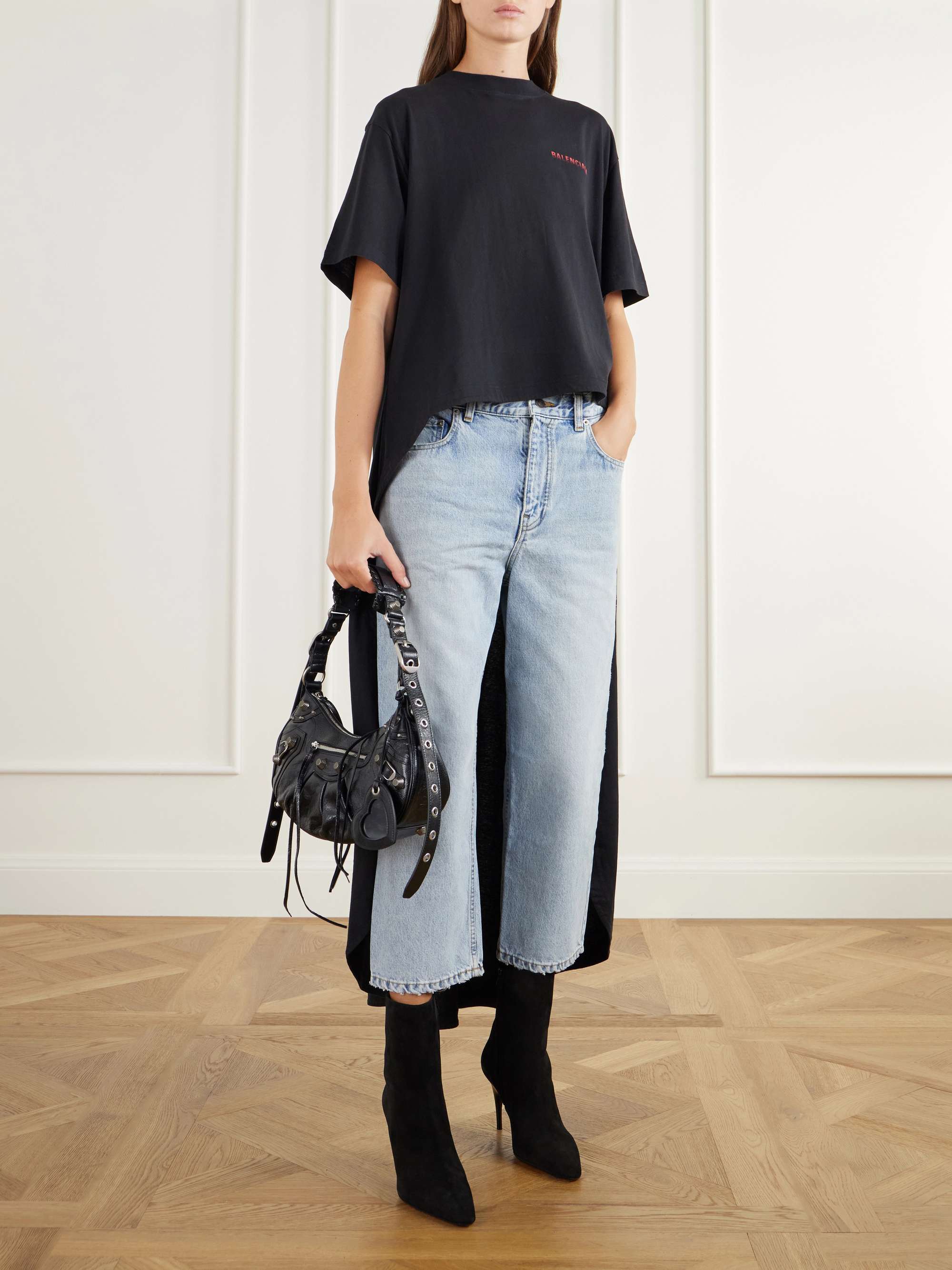BALENCIAGA Le Cagole small studded textured-leather shoulder bag
