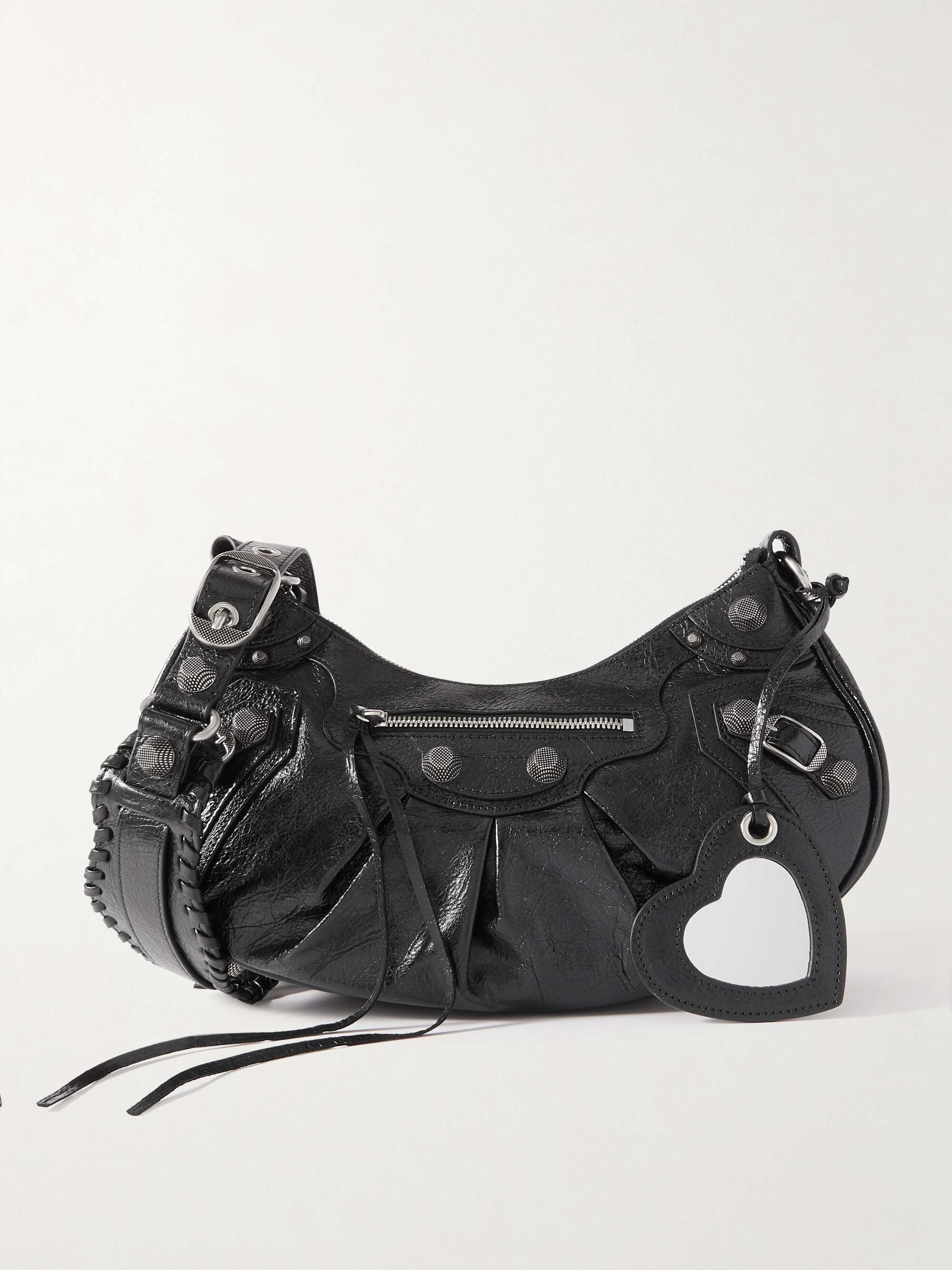 BALENCIAGA Le Cagole crinkled-leather shoulder bag | NET-A-PORTER