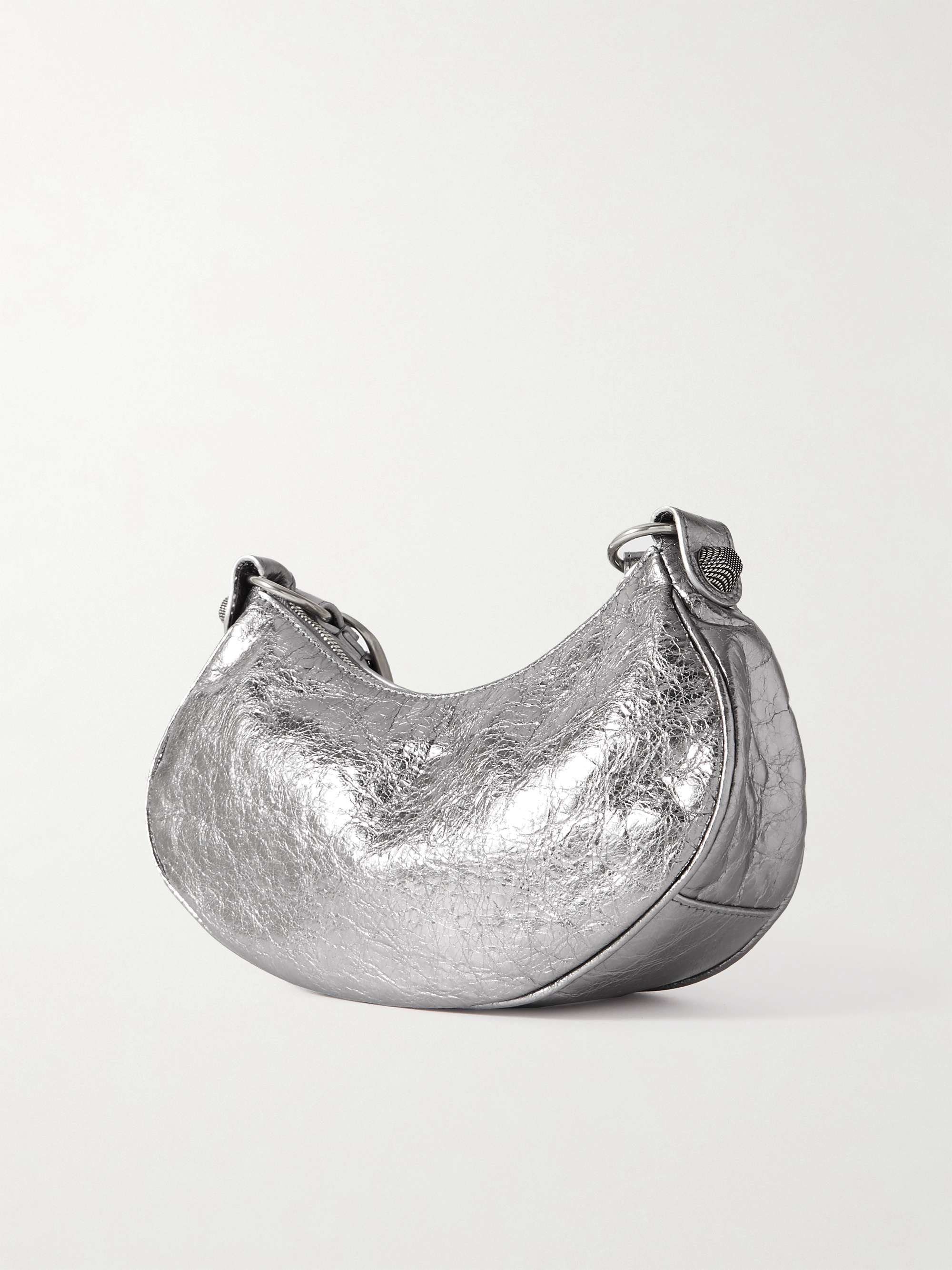 BALENCIAGA Le Cagole XS studded metallic crinkled-leather BALENCIAGA Le Cagole XS studded metallic crinkled-leather