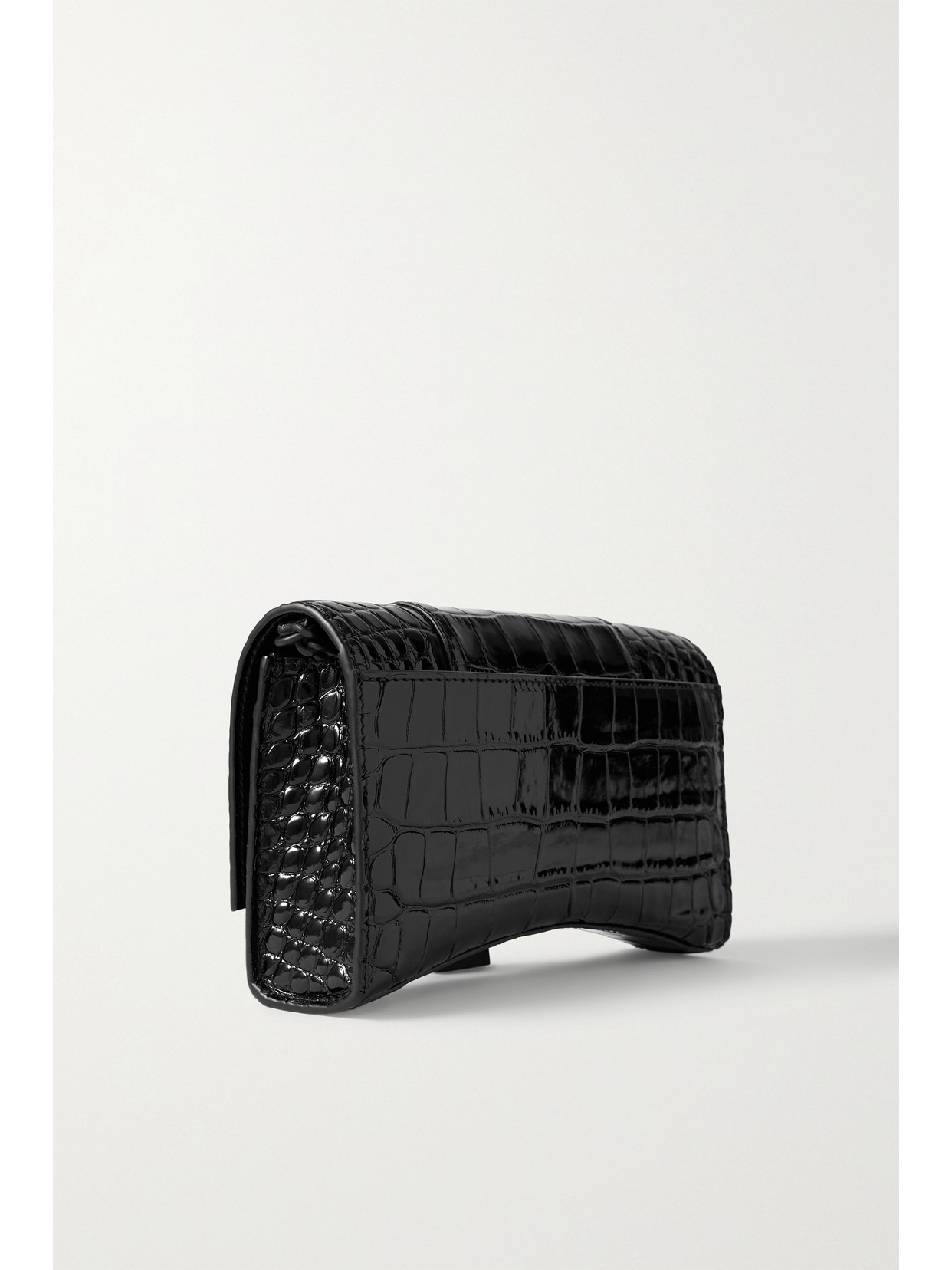 Balenciaga Green Leather Shoulder Handbag With Magnetic Closure And Metal Details In Black