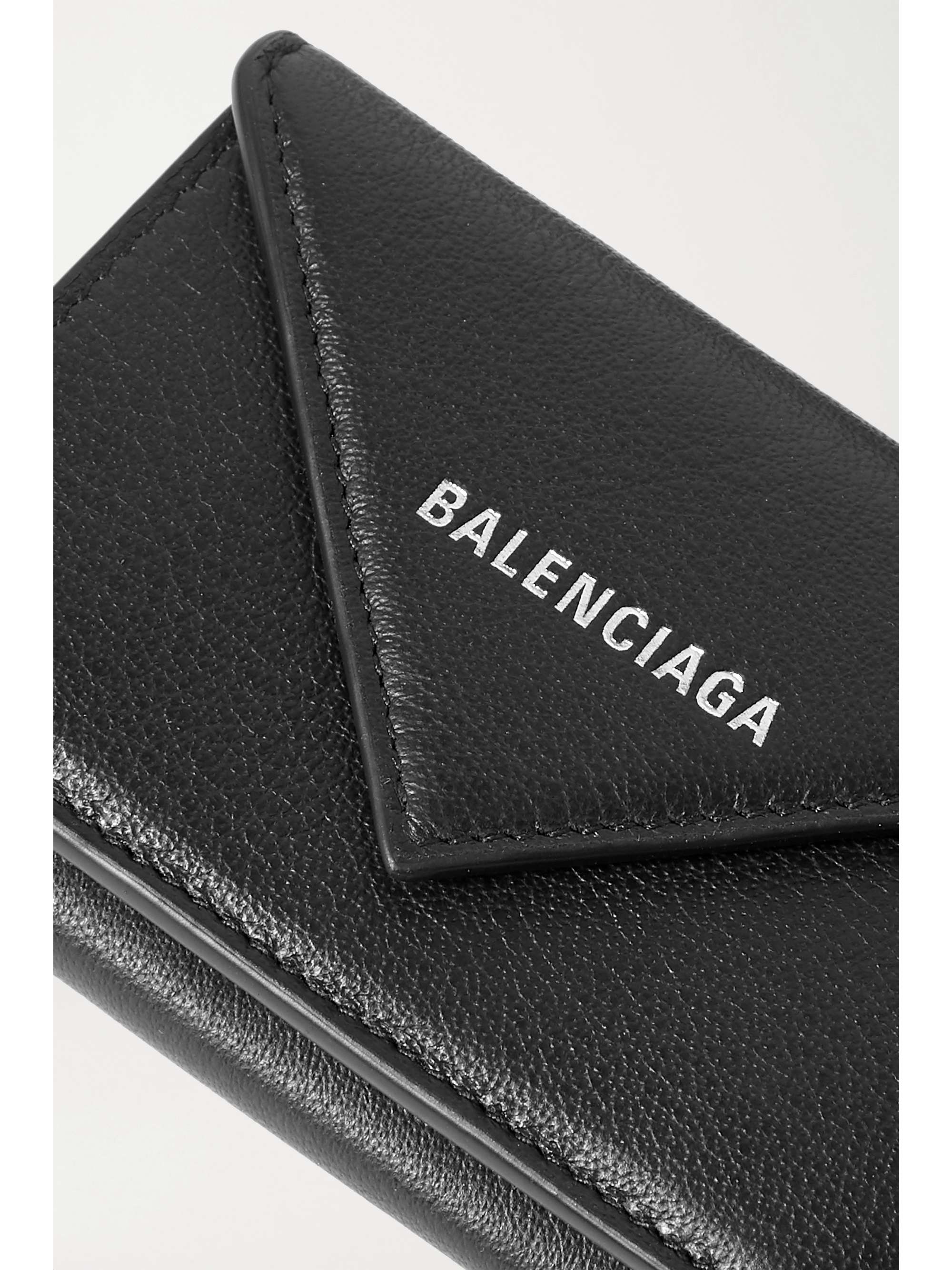 BALENCIAGA Papier mini printed textured-leather wallet