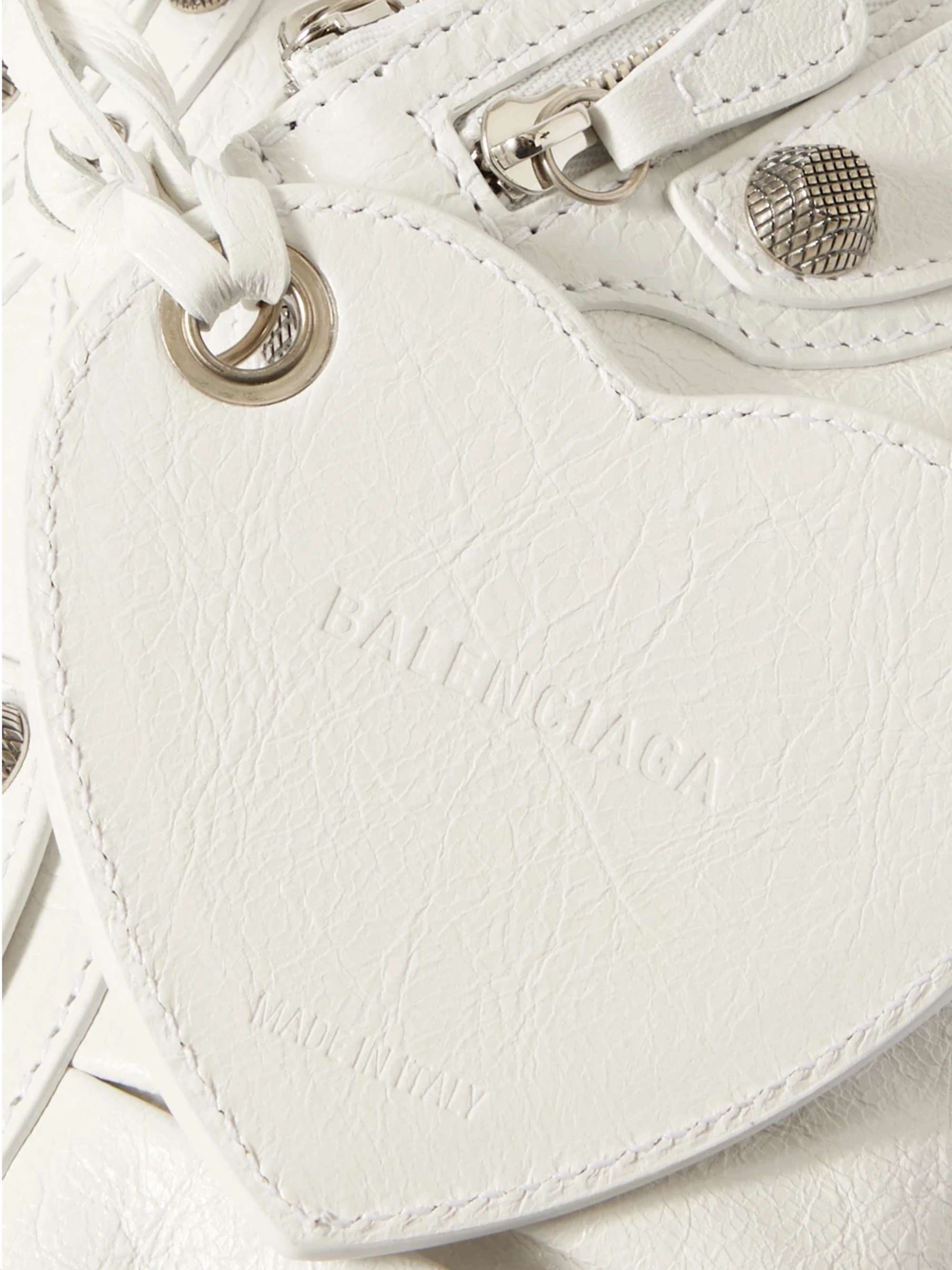 BALENCIAGA Le Cagole XS studded crinkled-leather shoulder bag