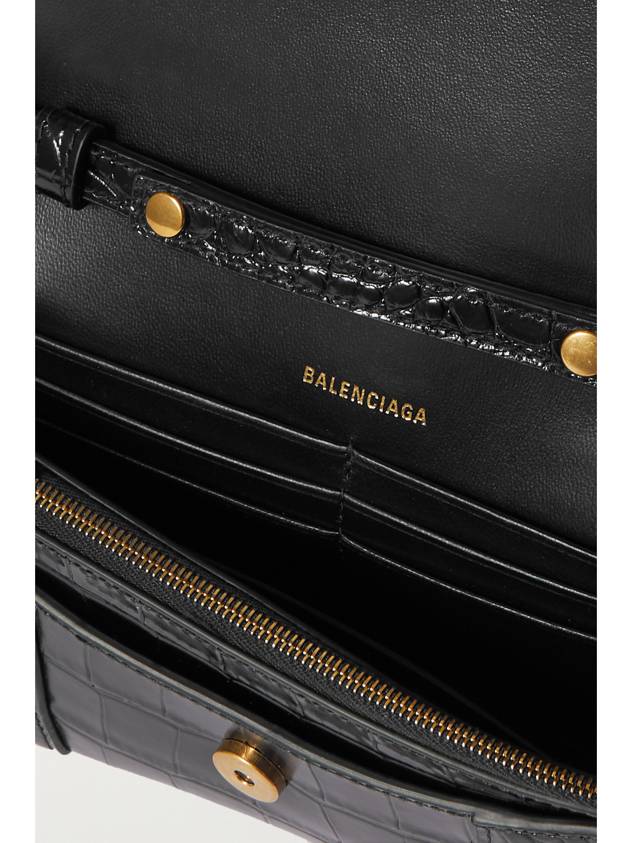 Hourglass Croc-Effect Shoulder Bag