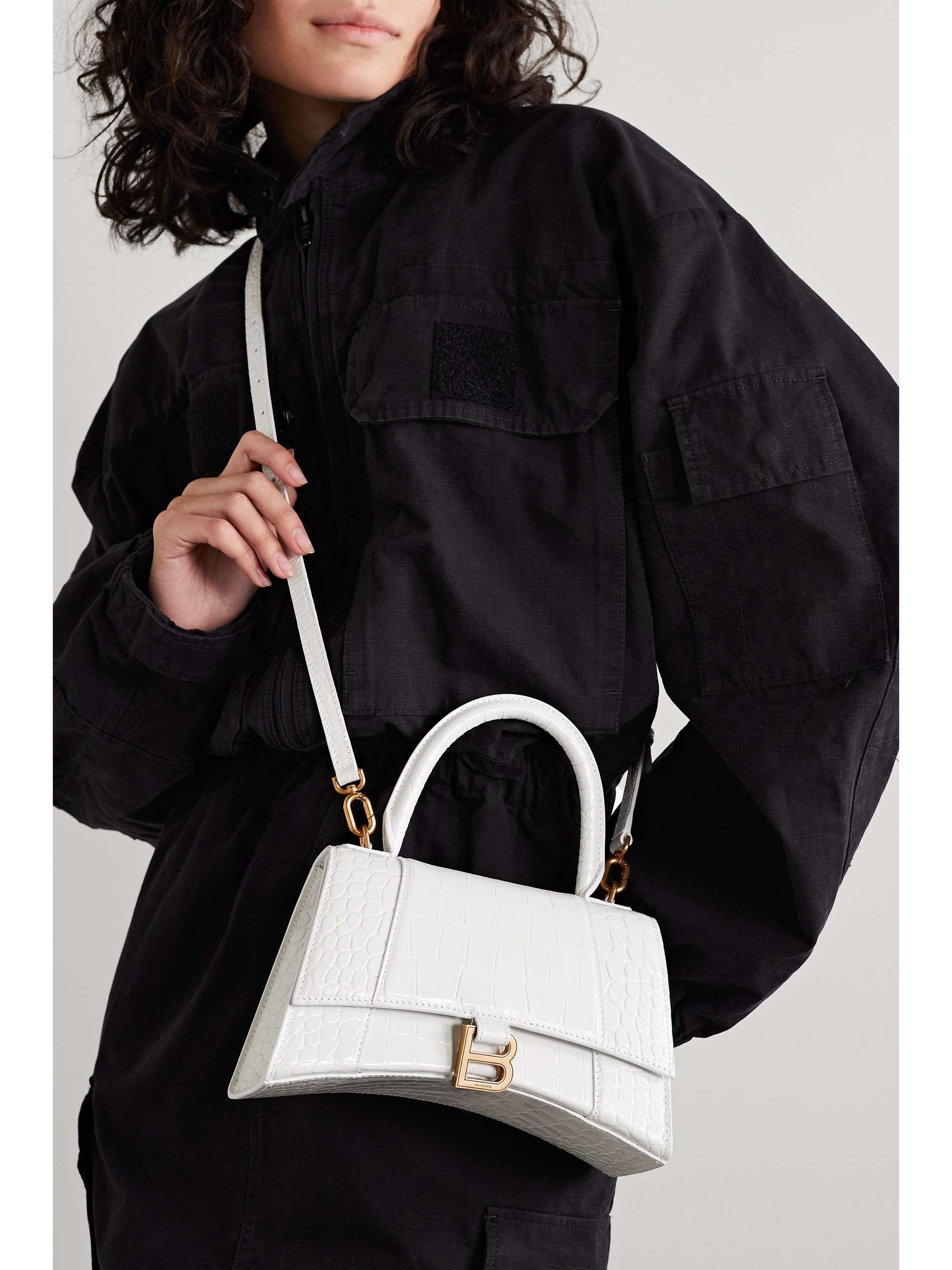 Hourglass Xs Bag - Balenciaga - White - Leather