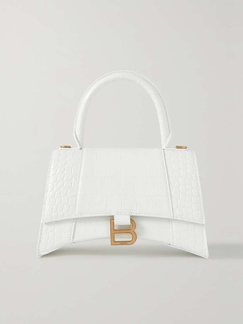 Balenciaga Hourglass Xs Croc-effect Leather Tote