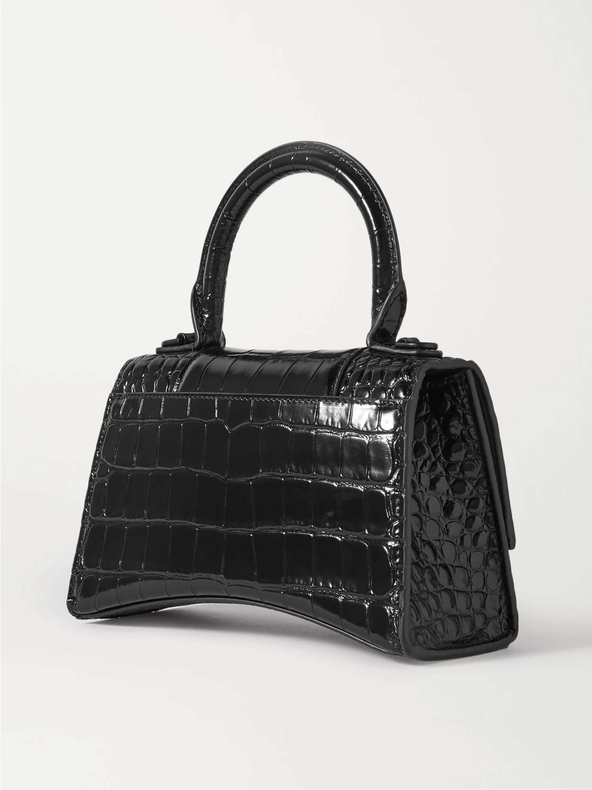 BALENCIAGA Hourglass XS glittered leather tote