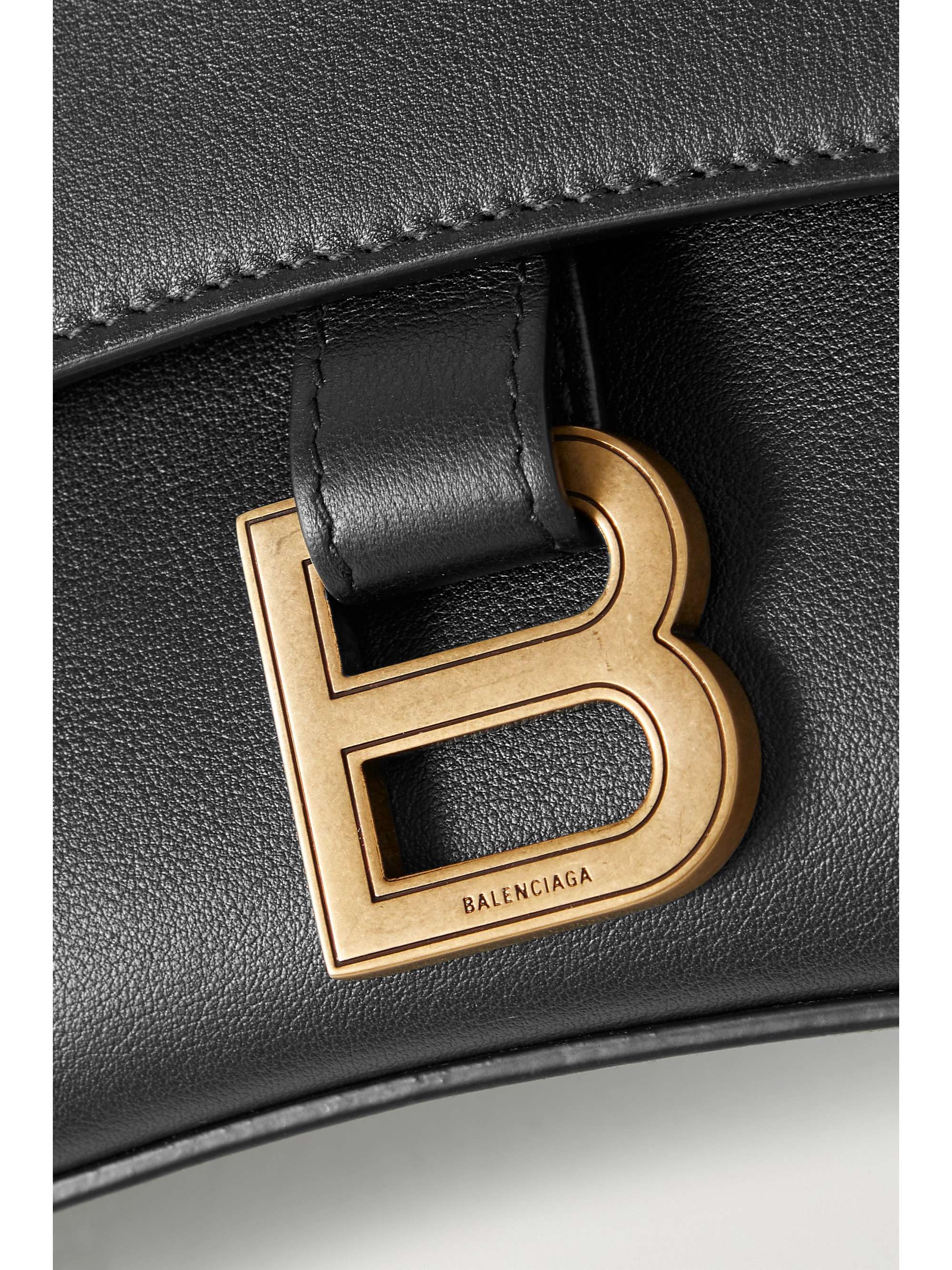 BALENCIAGA Hourglass small leather shoulder bag NETAPORTER