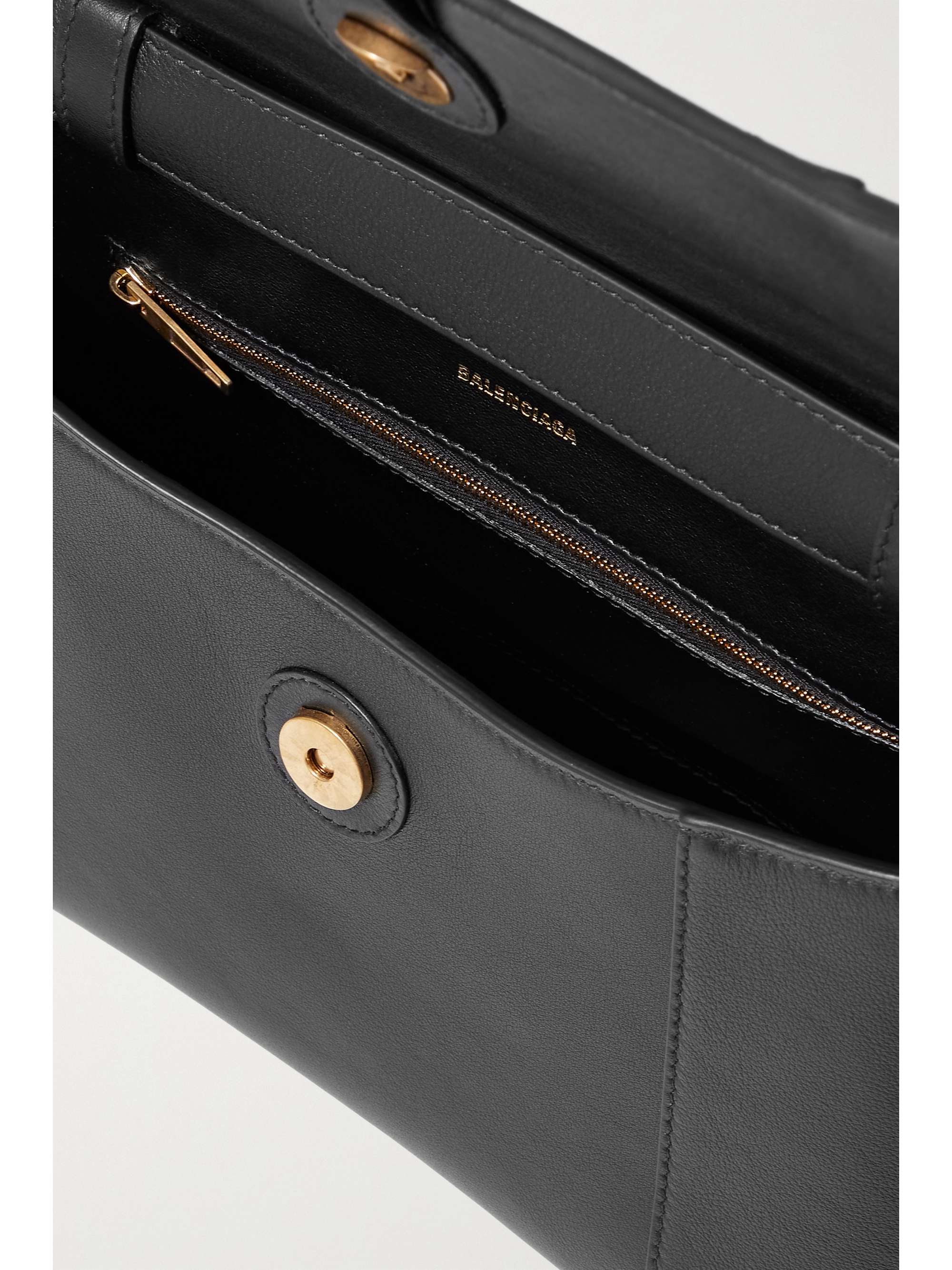 BALENCIAGA Hourglass small leather shoulder bag NETAPORTER