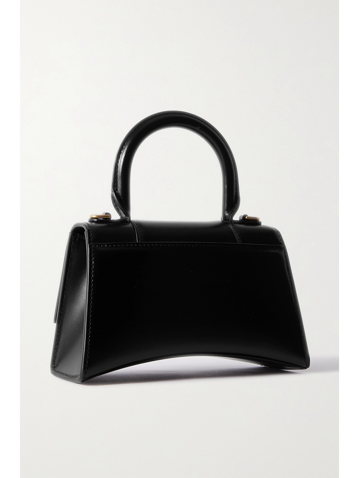 Shop Balenciaga Hourglass Xs Leather Tote In Black