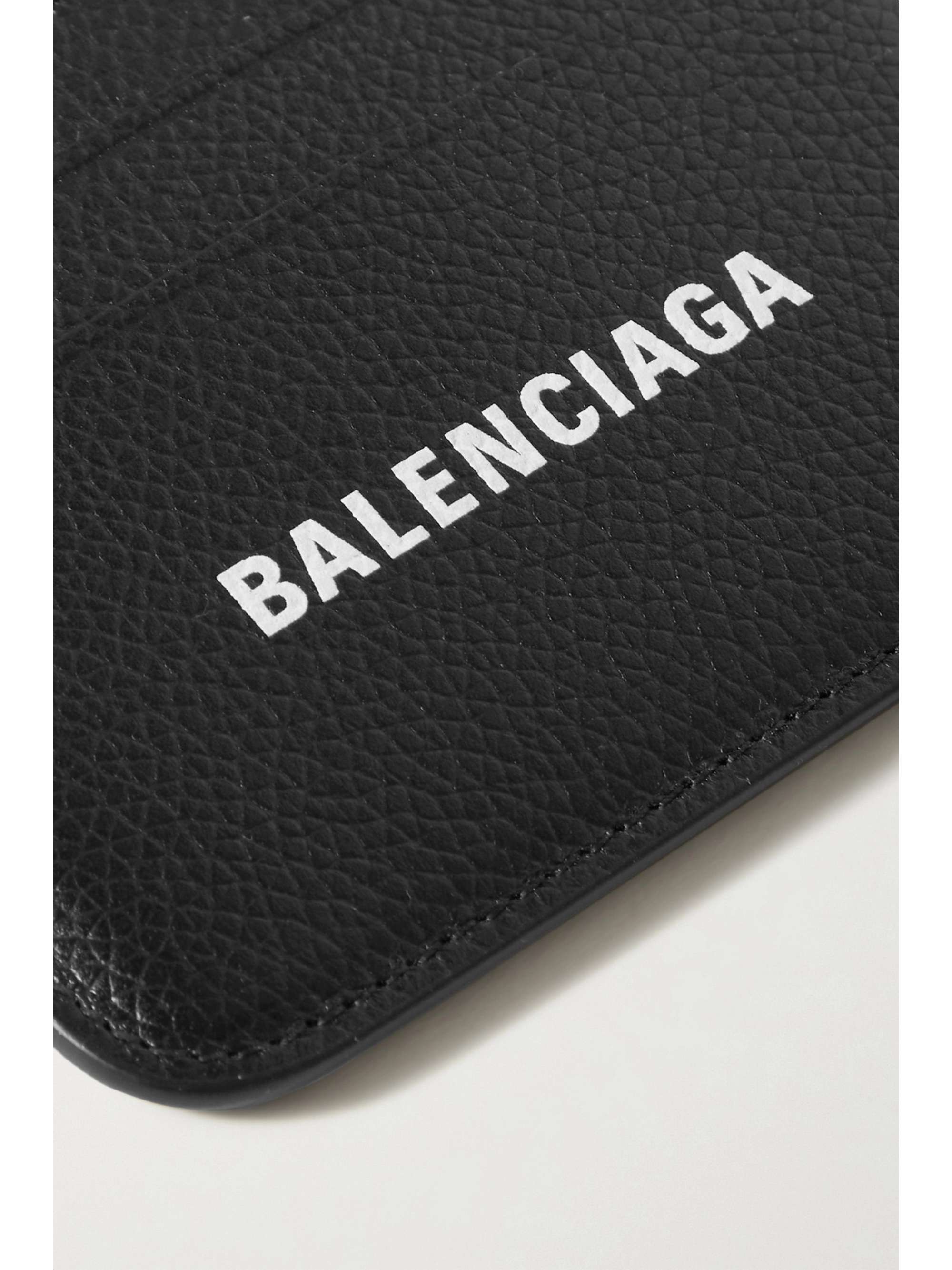 BALENCIAGA Cash printed textured-leather cardholder