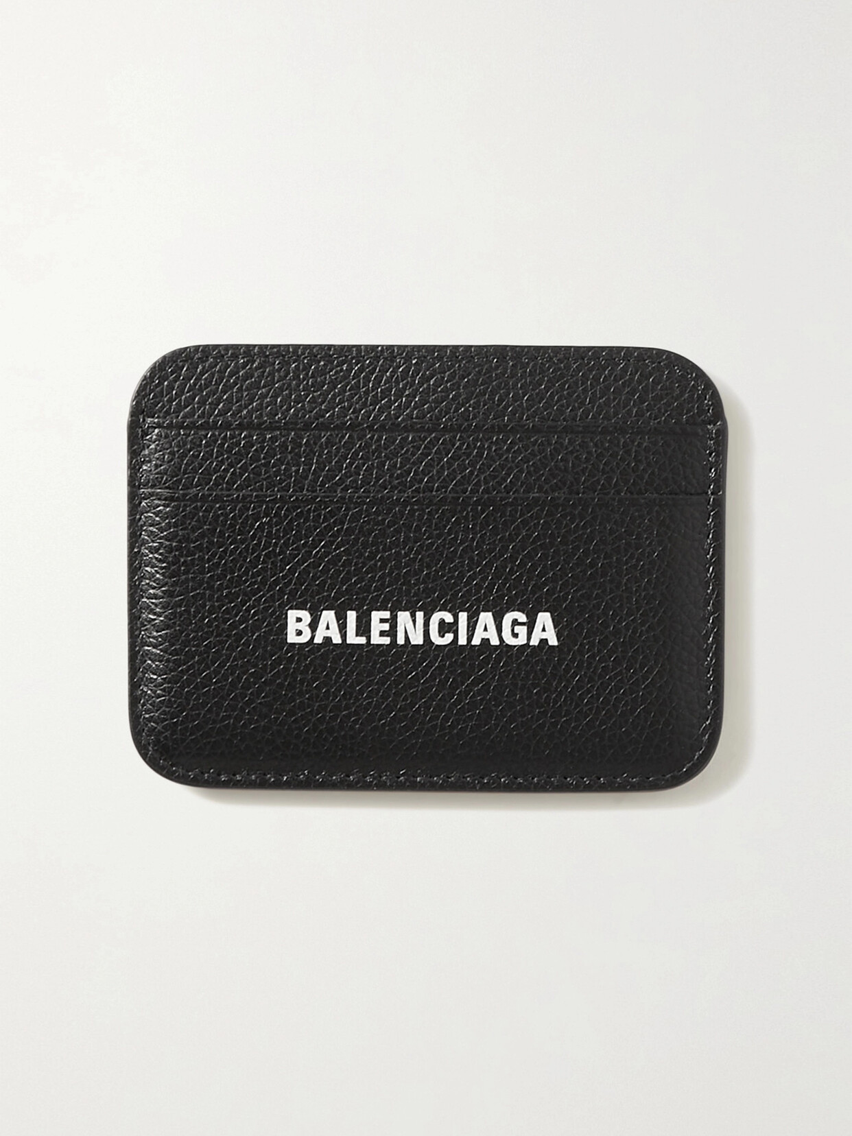 Balenciaga Cash Printed Textured-leather Cardholder In Black