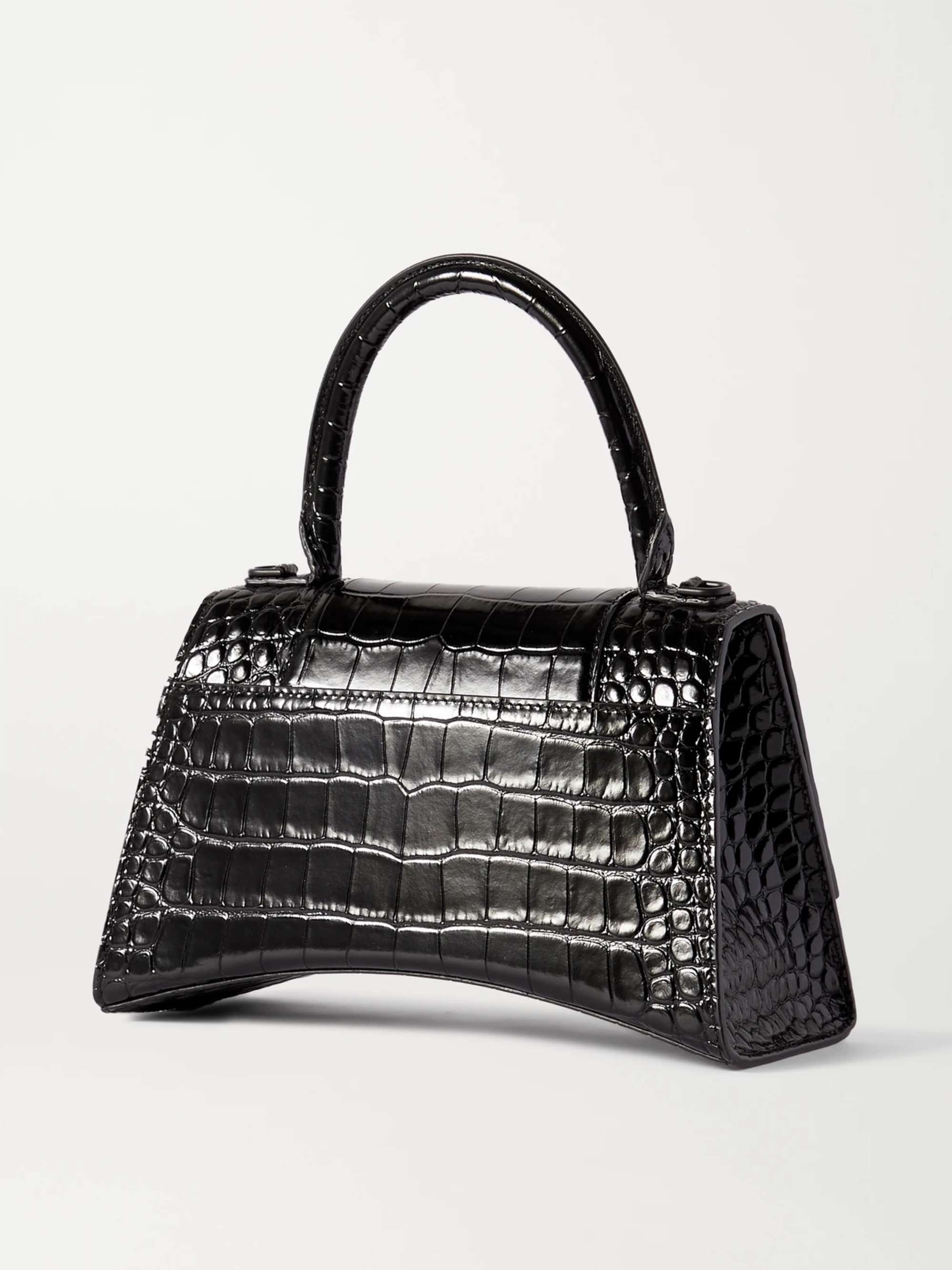 Balenciaga Classic City Mini Crocodile-effect Leather Bag in Black