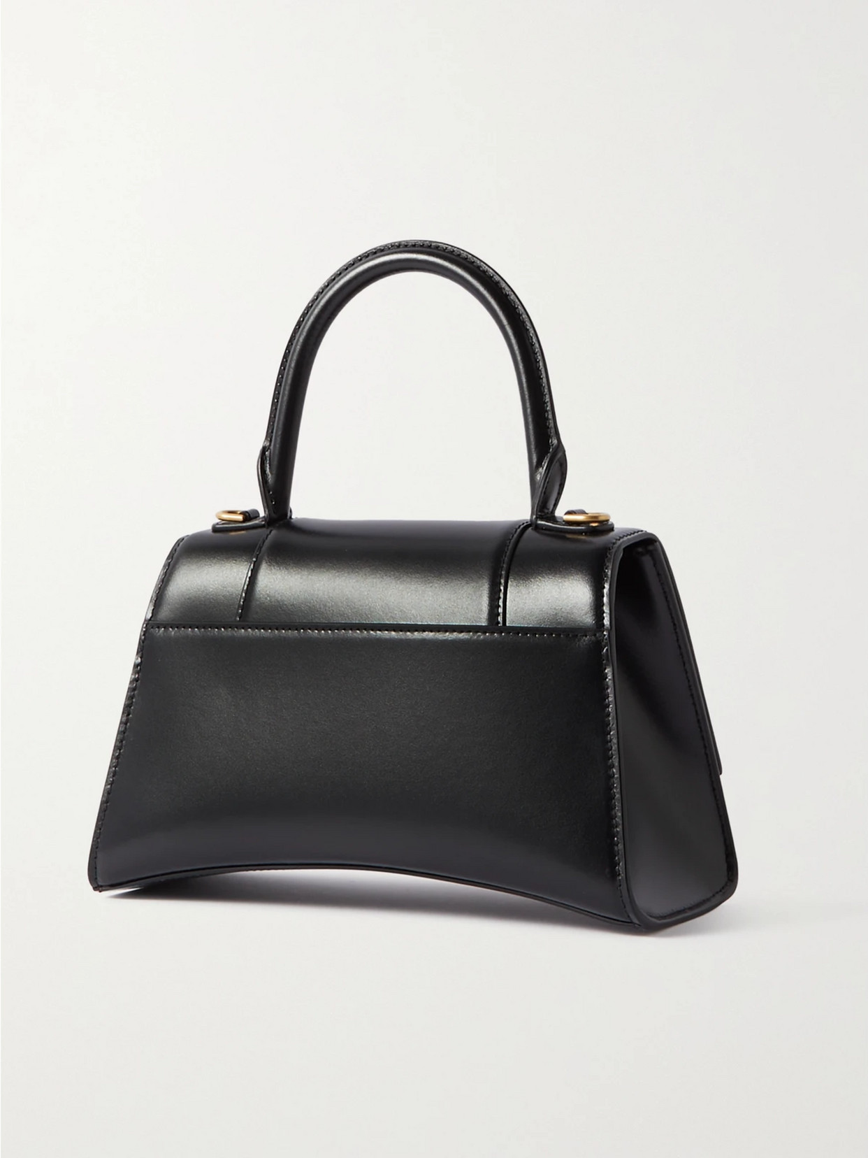 Balenciaga Hourglass Small Leather Tote In Black