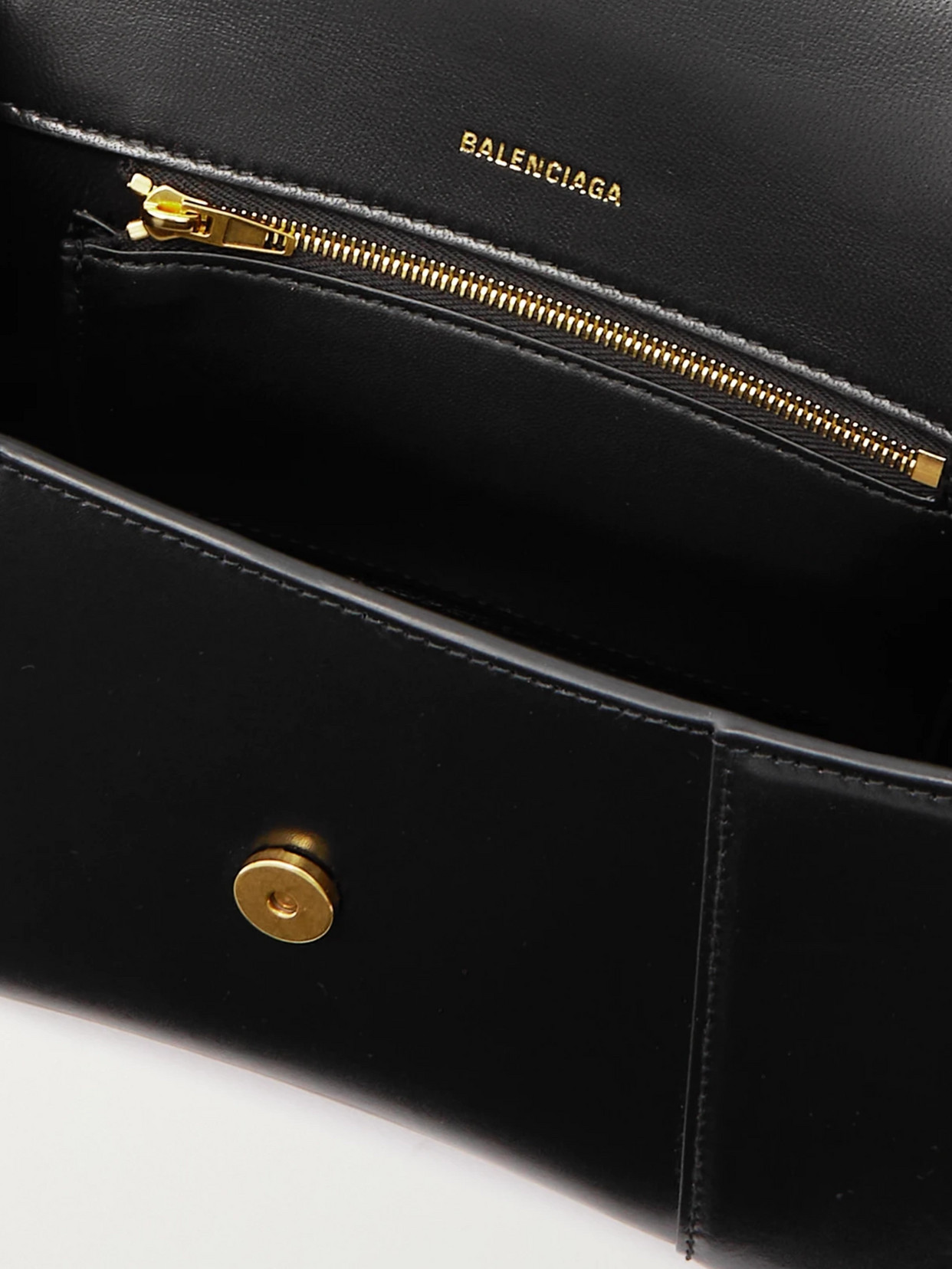 Shop Balenciaga Hourglass Small Leather Tote In Black