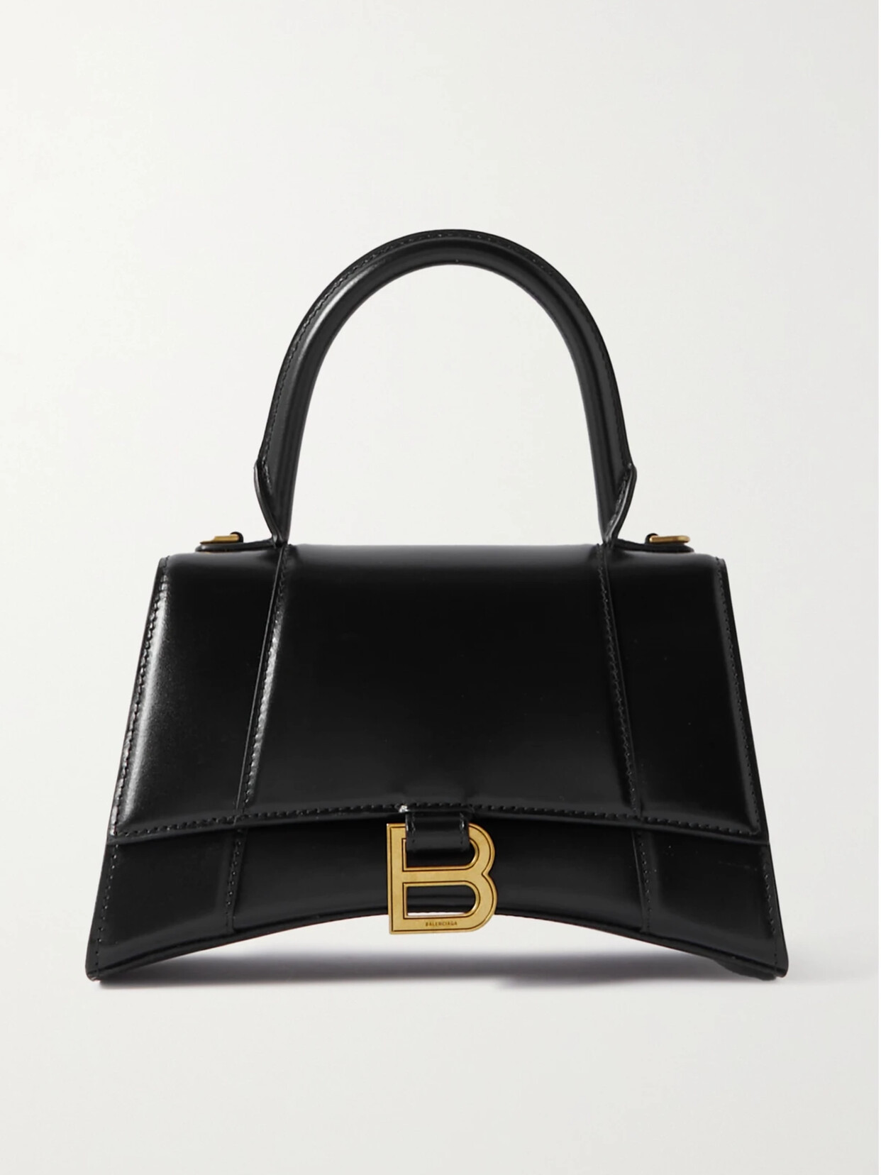 Balenciaga Hourglass Small Leather Tote In Black