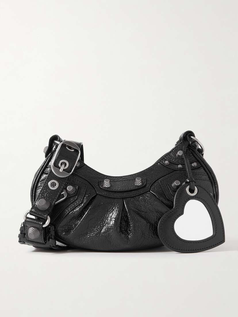 Balenciaga Le Cagole Xs Studded Crinkled-leather Shoulder Bag