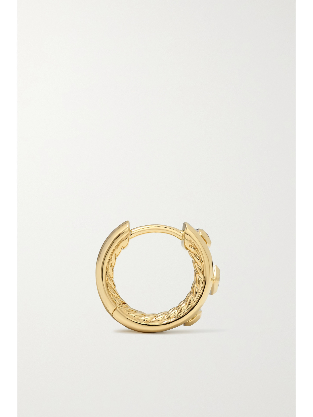 David Yurman Women's Modern Renaissance Huggie Earrings In 18k Yellow Gold With Full Pavé Diamonds In Gold