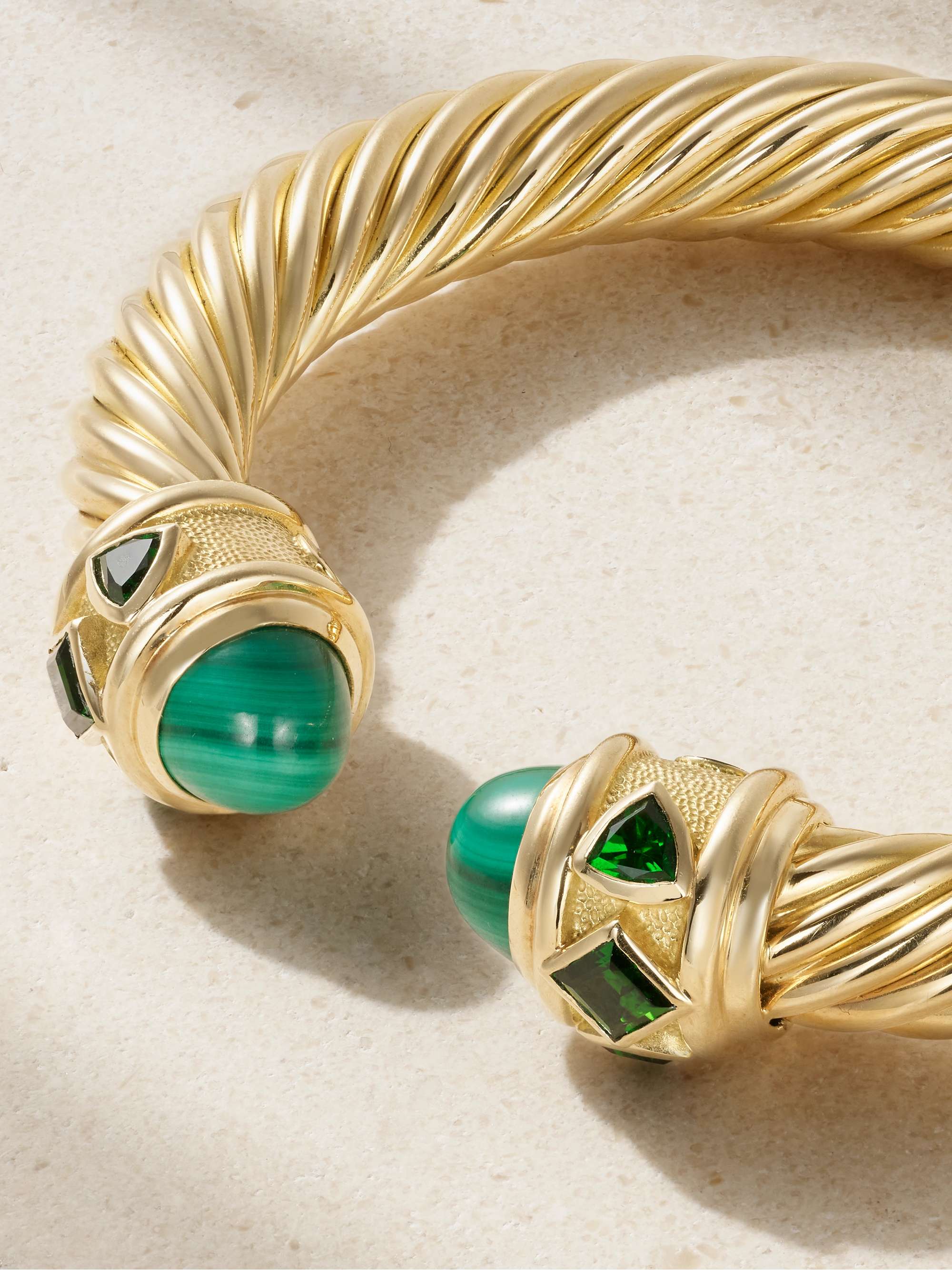 DAVID YURMAN Renaissance 18-karat gold, malachite and diopside cuff