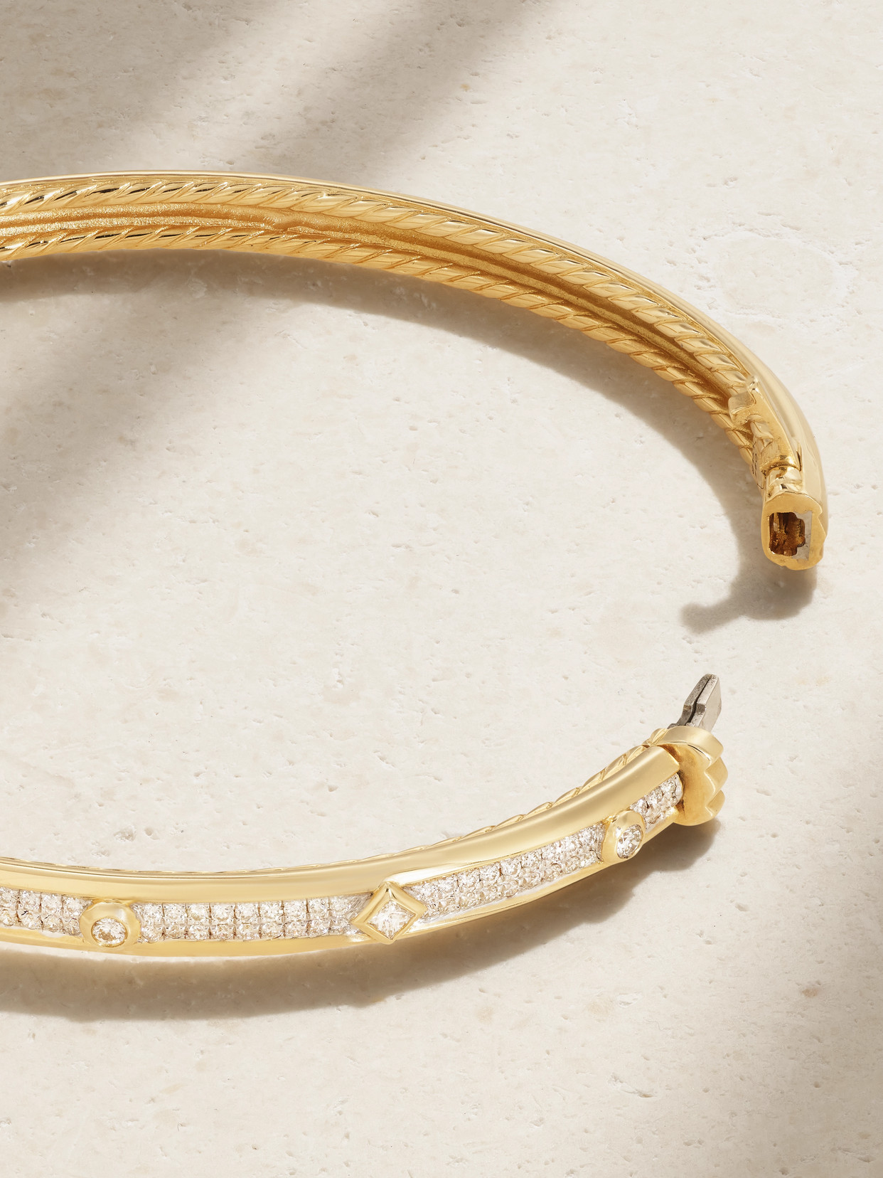 Shop David Yurman Modern Renaissance 18-karat Gold And Diamond Bracelet