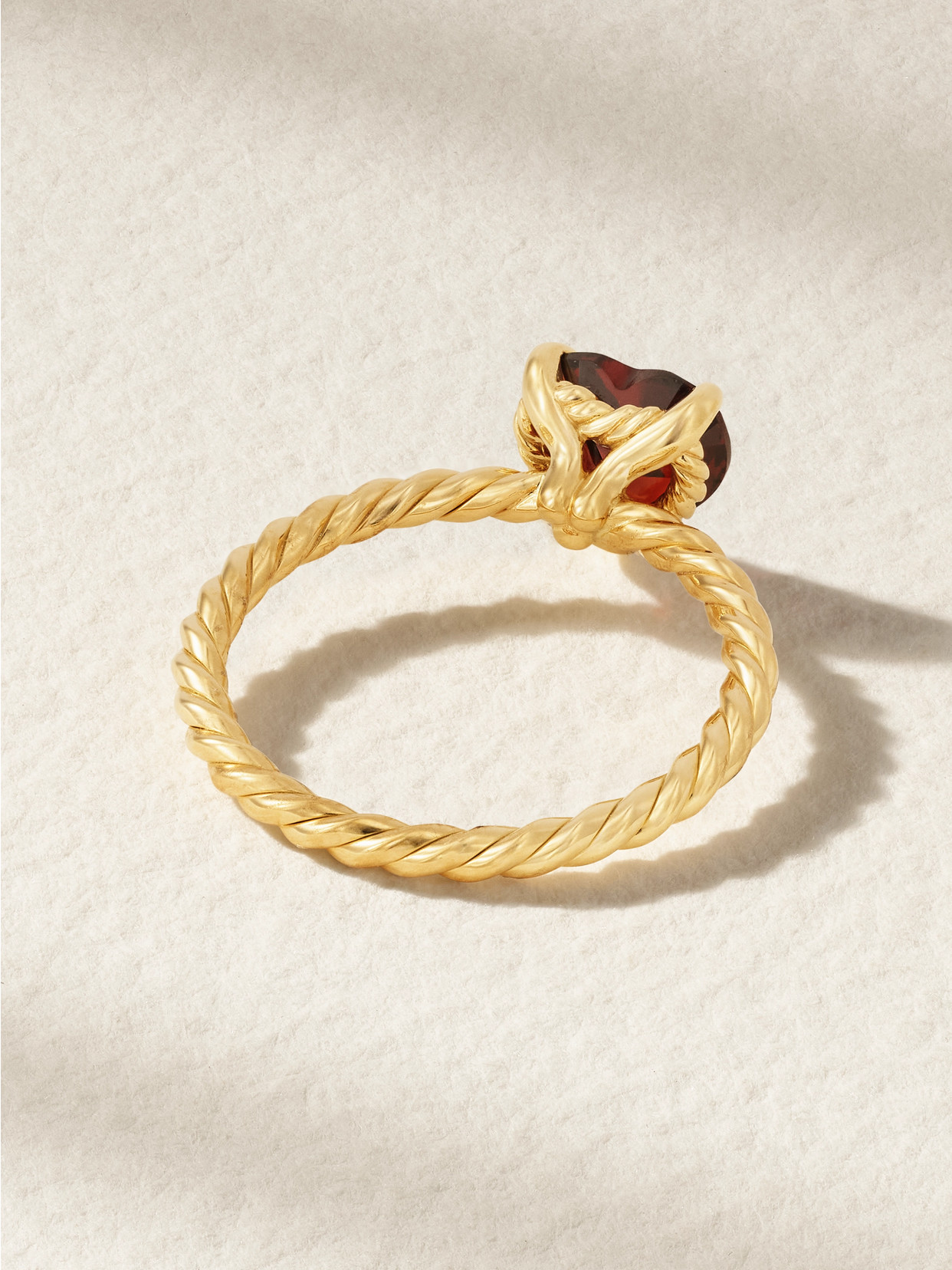 Shop David Yurman Châtelaine 18-karat Gold Garnet Ring