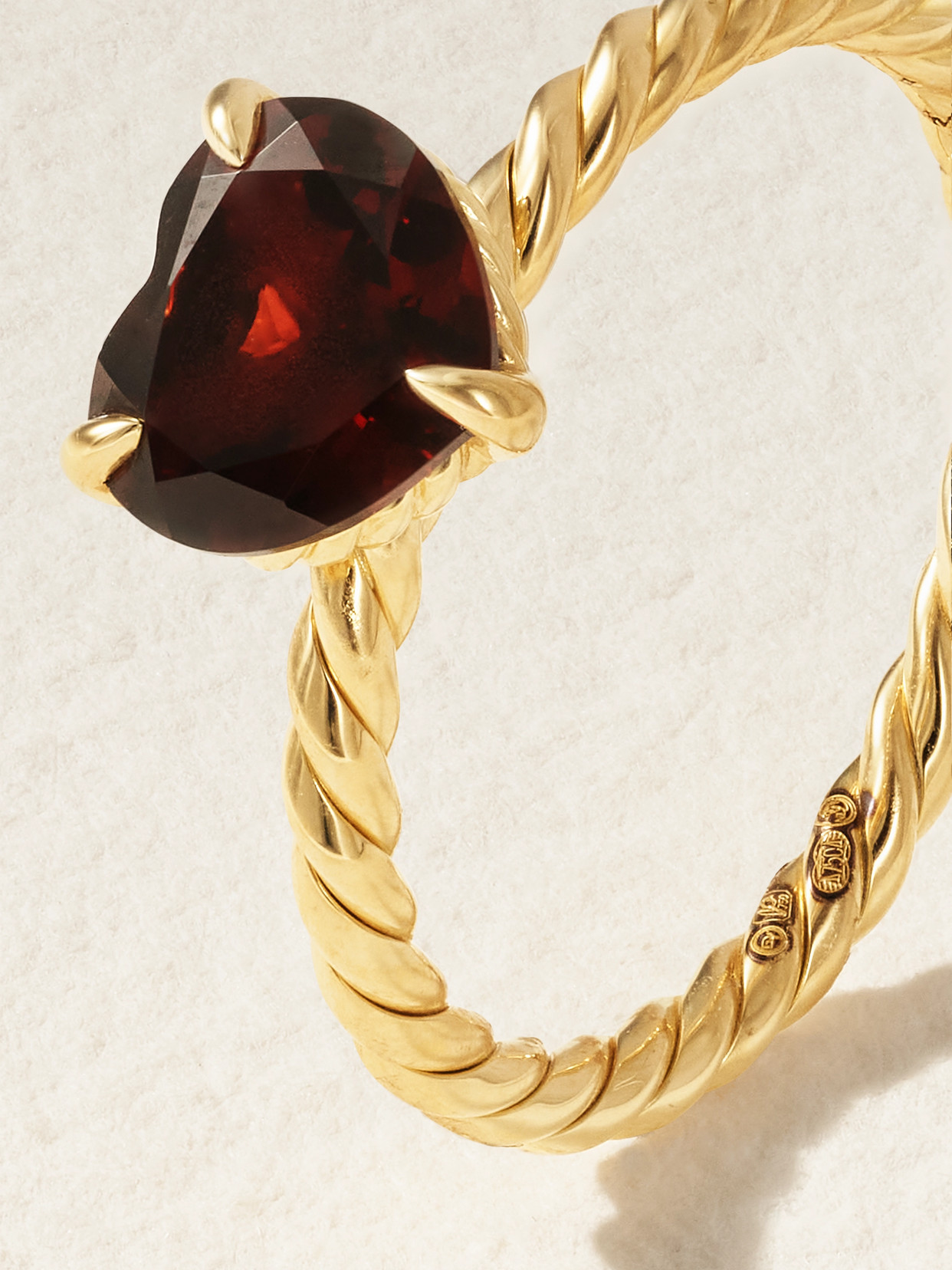 Shop David Yurman Châtelaine 18-karat Gold Garnet Ring