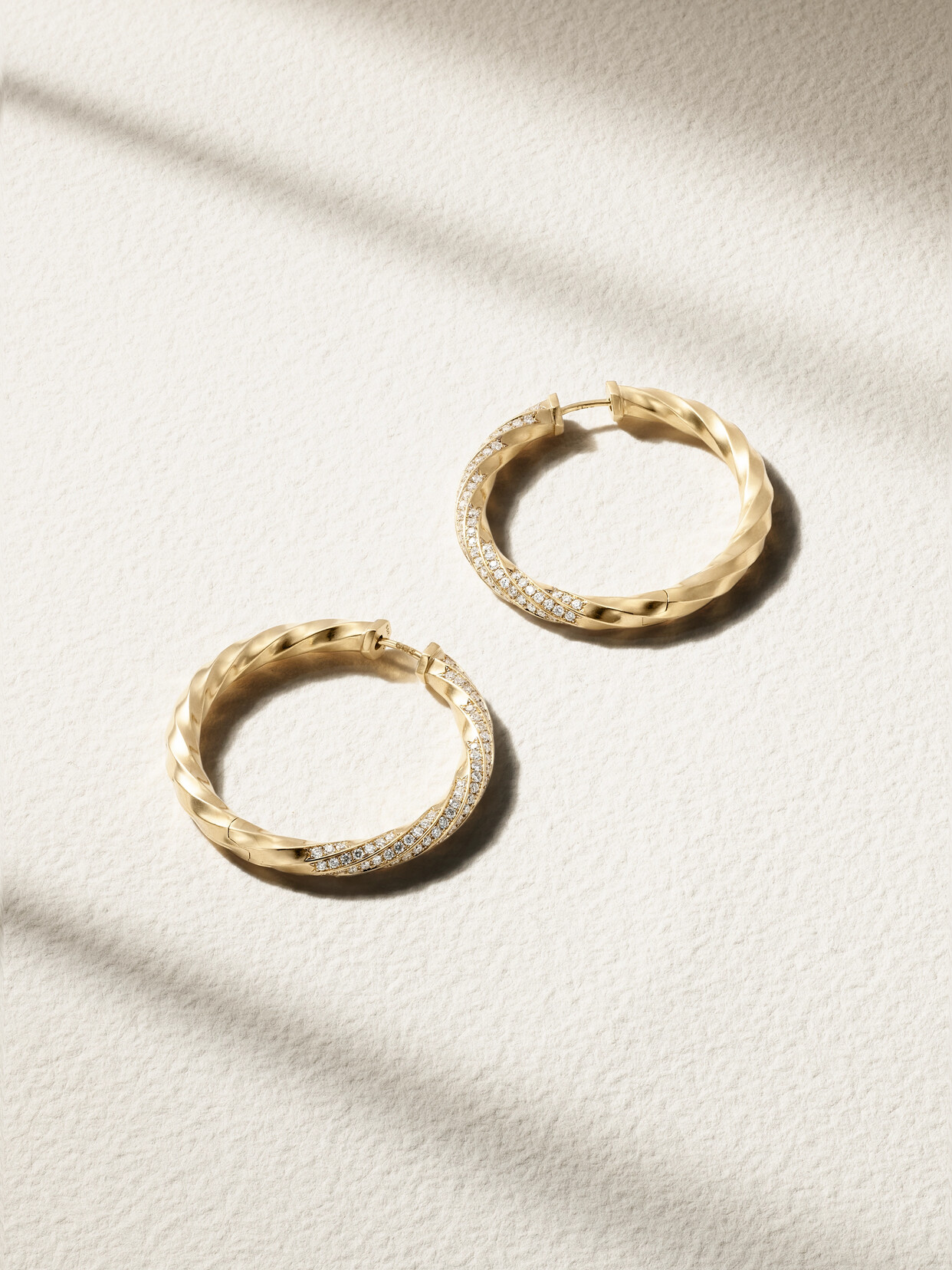David Yurman - + Net Sustain Cable Edge 18-karat Recycled-gold Diamond Hoop Earrings - One size