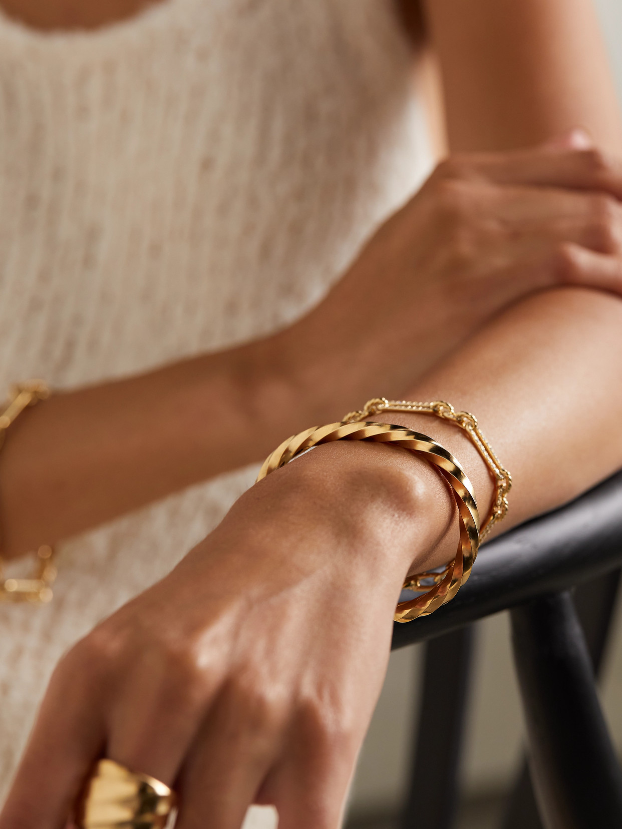 David Yurman Cable Edge 18-karat Recycled Gold Cuff In Gold