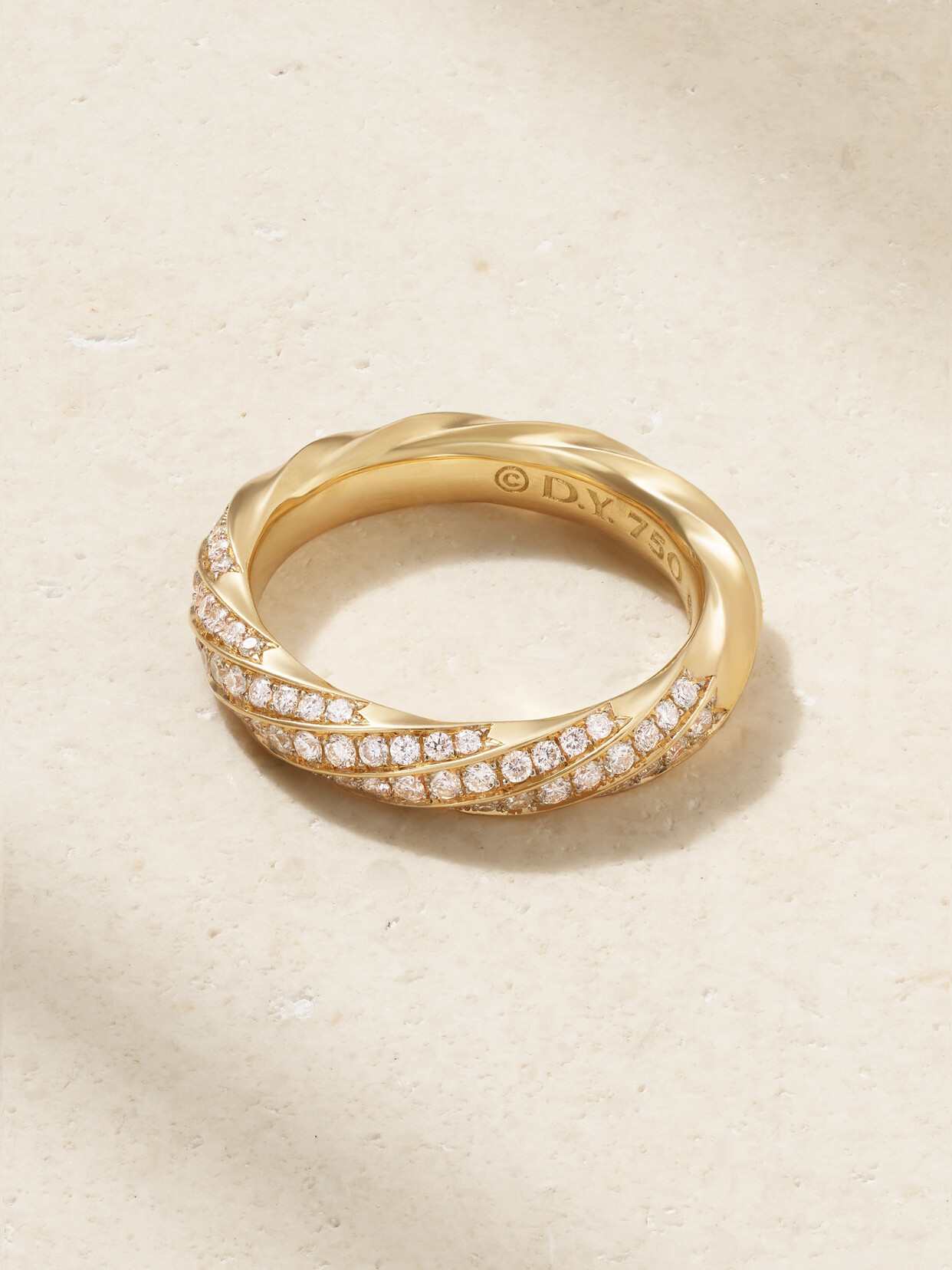 David Yurman Cable 18-karat Recycled Gold Diamond Ring In Gold