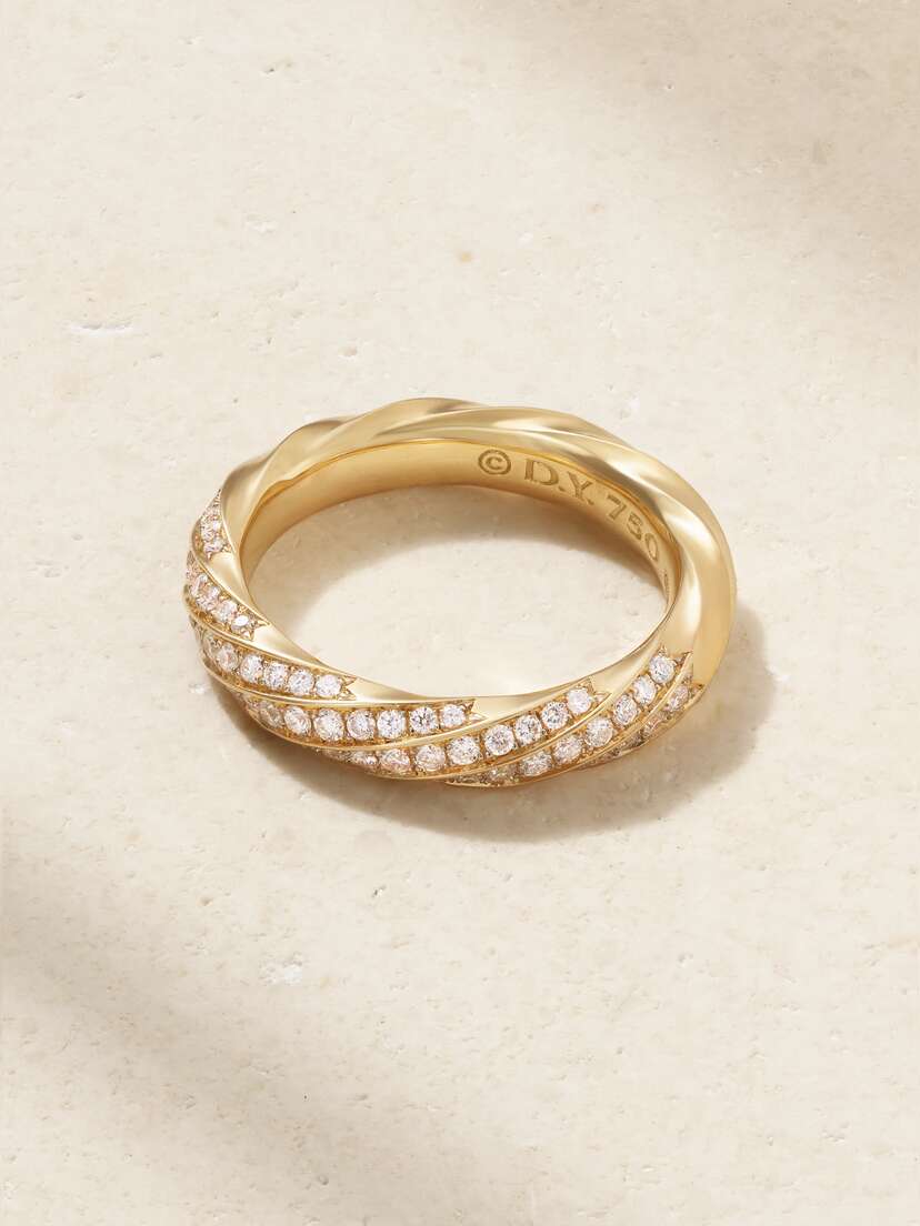 David Yurman + Net Sustain Cable 18-karat Recycled Gold Diamond Ring