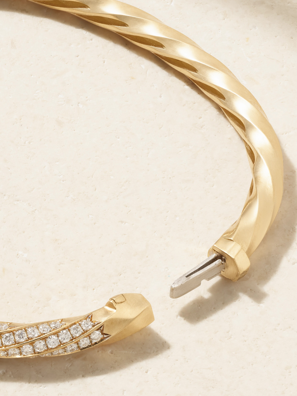 David Yurman Cable Edge 18-karat Recycled Gold Diamond Bracelet In Gold