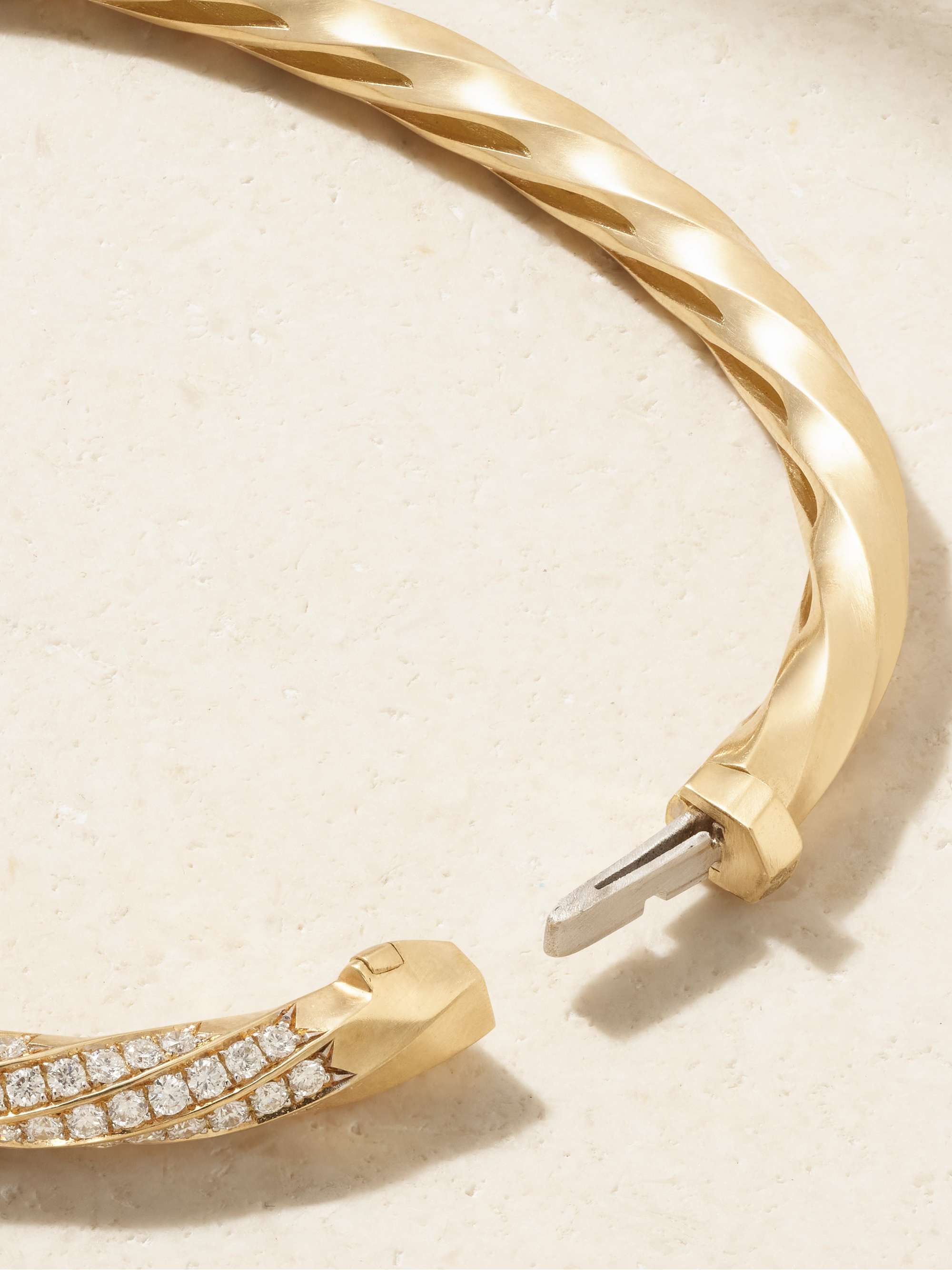 DAVID YURMAN Cable Edge 18-karat recycled gold diamond bracelet