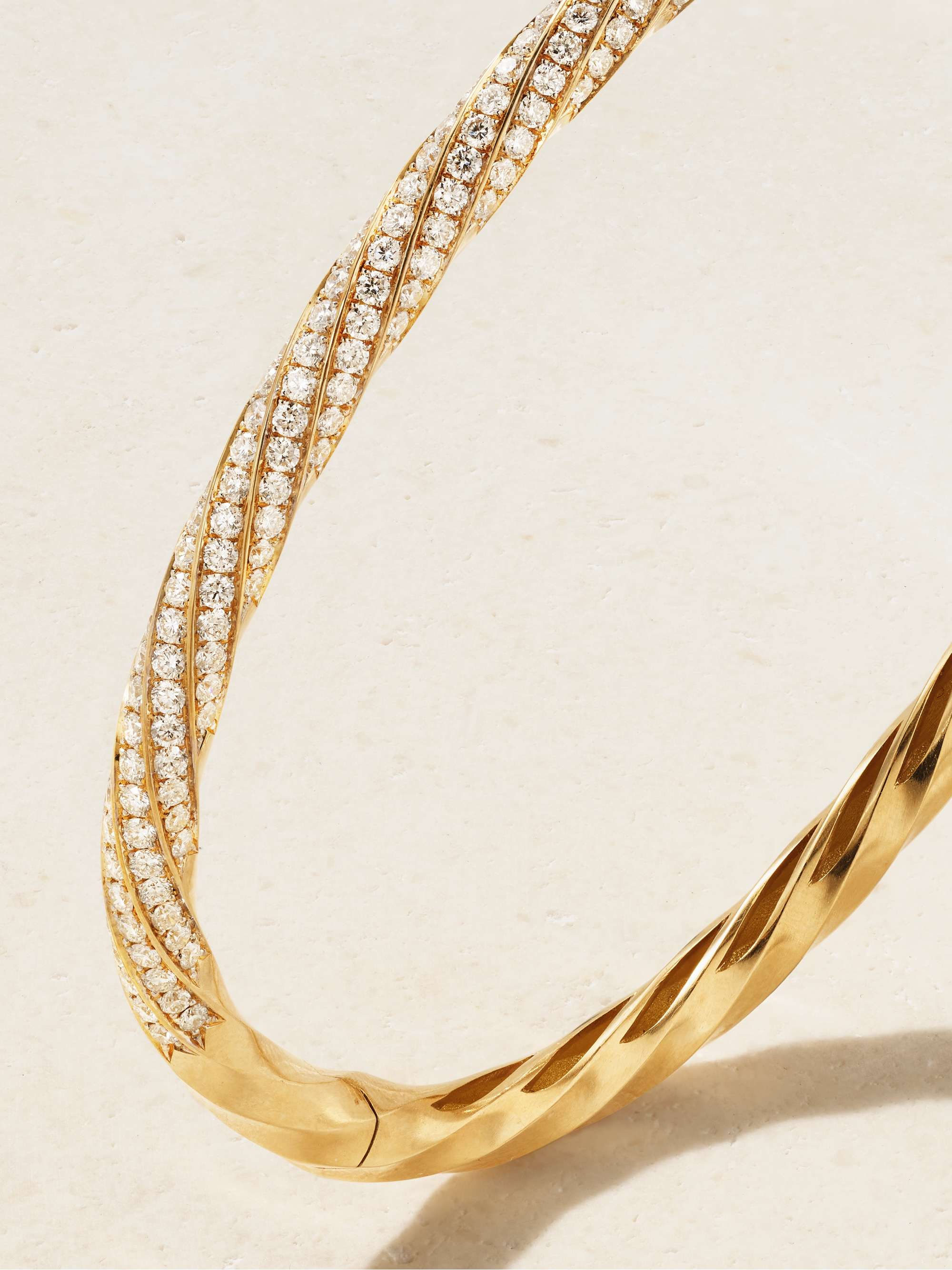DAVID YURMAN Cable Edge 18-karat recycled gold diamond bracelet