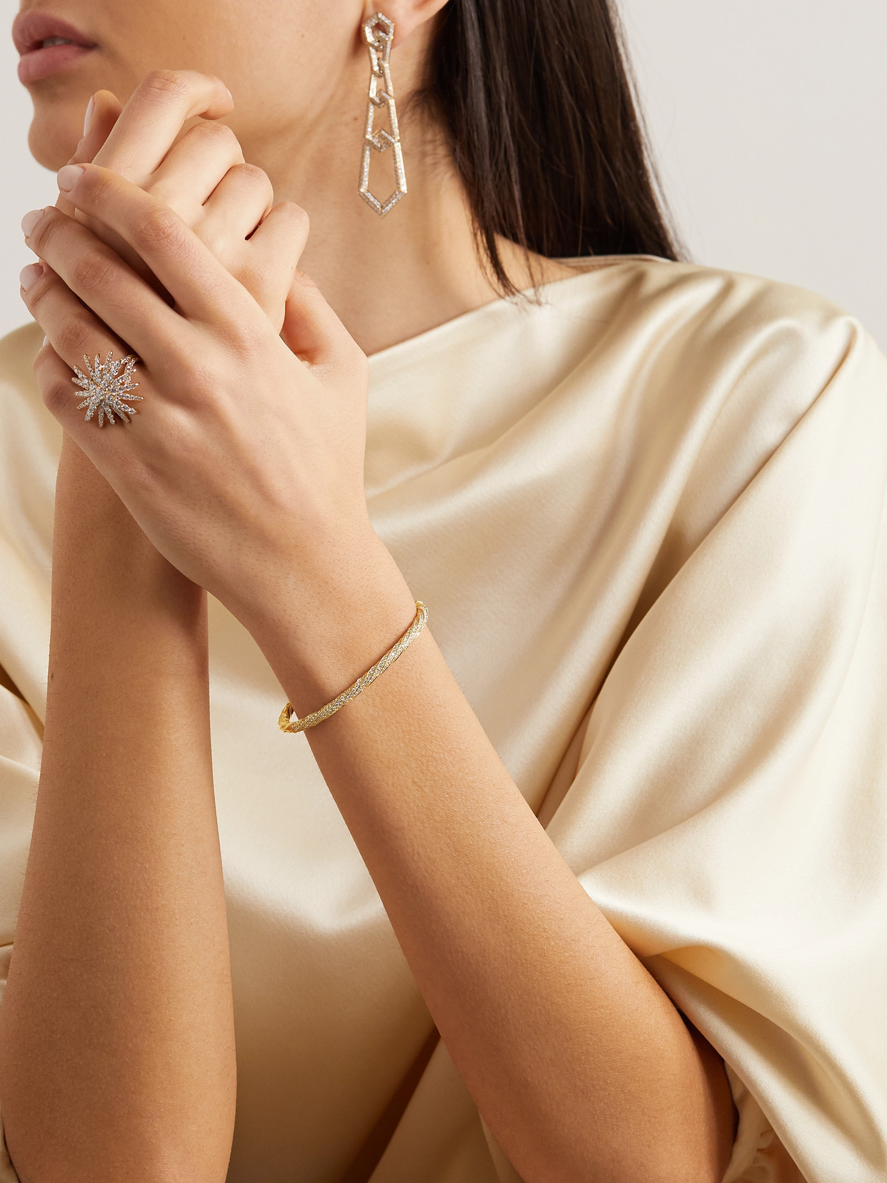 David Yurman Cable Edge 18-karat Recycled Gold Diamond Bracelet In Gold