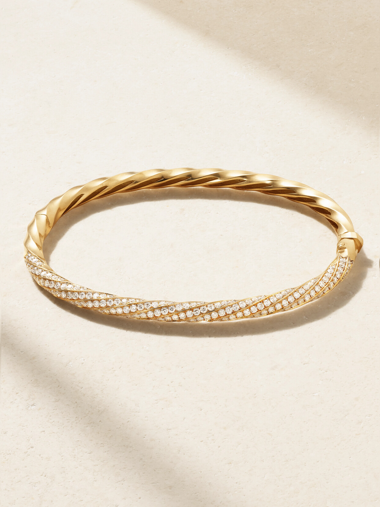 David Yurman Cable Edge 18-karat Recycled Gold Diamond Bracelet