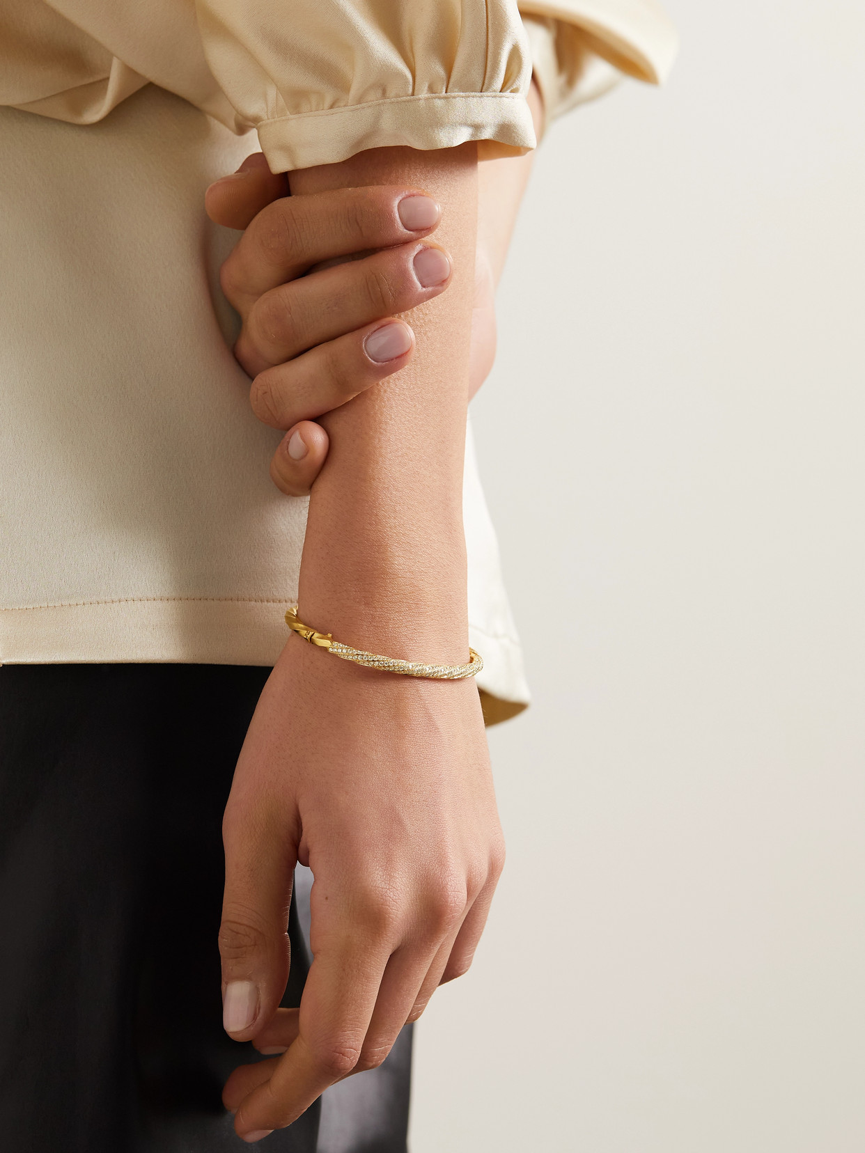 David Yurman Cable Edge 18-karat Recycled Gold Diamond Bracelet In Gold