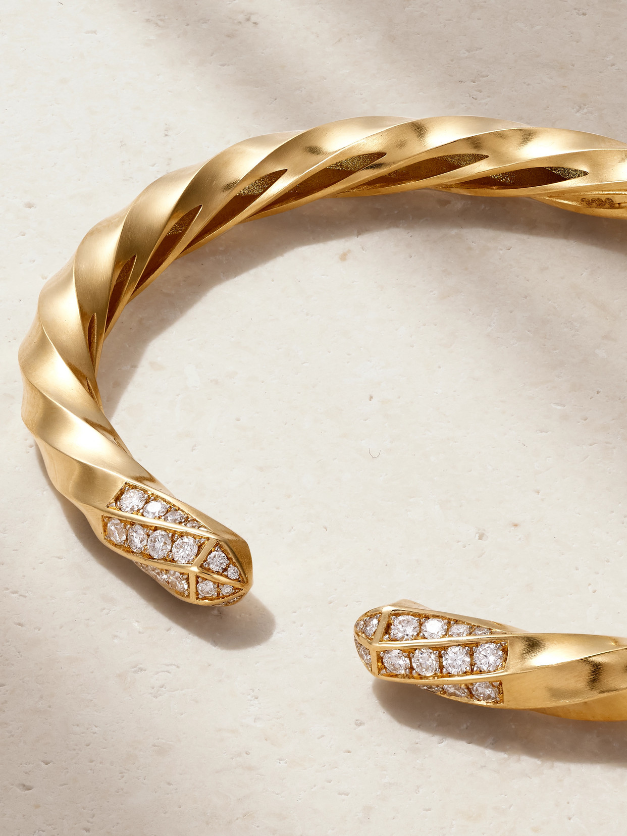 DAVID YURMAN + NET SUSTAIN CABLE EDGE 18-KARAT RECYCLED-GOLD DIAMOND CUFF