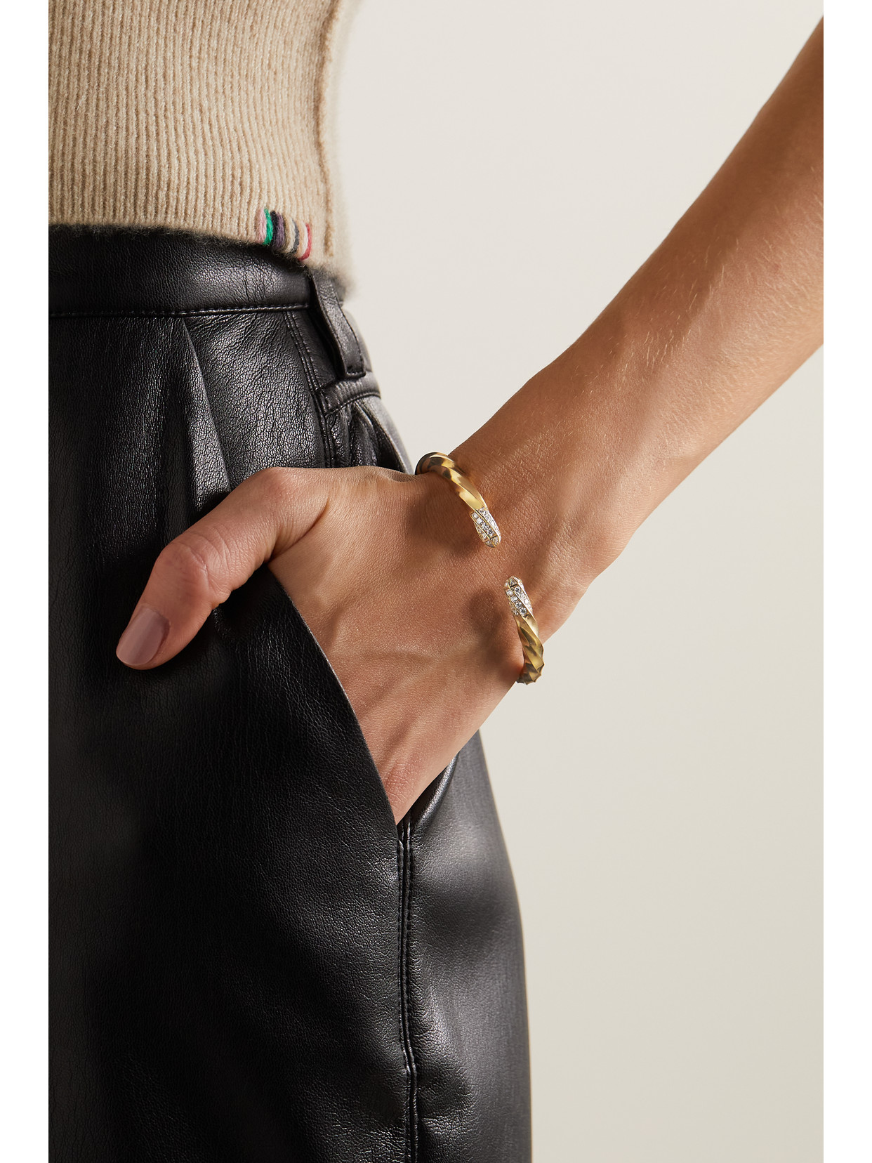 DAVID YURMAN + NET SUSTAIN CABLE EDGE 18-KARAT RECYCLED-GOLD DIAMOND CUFF