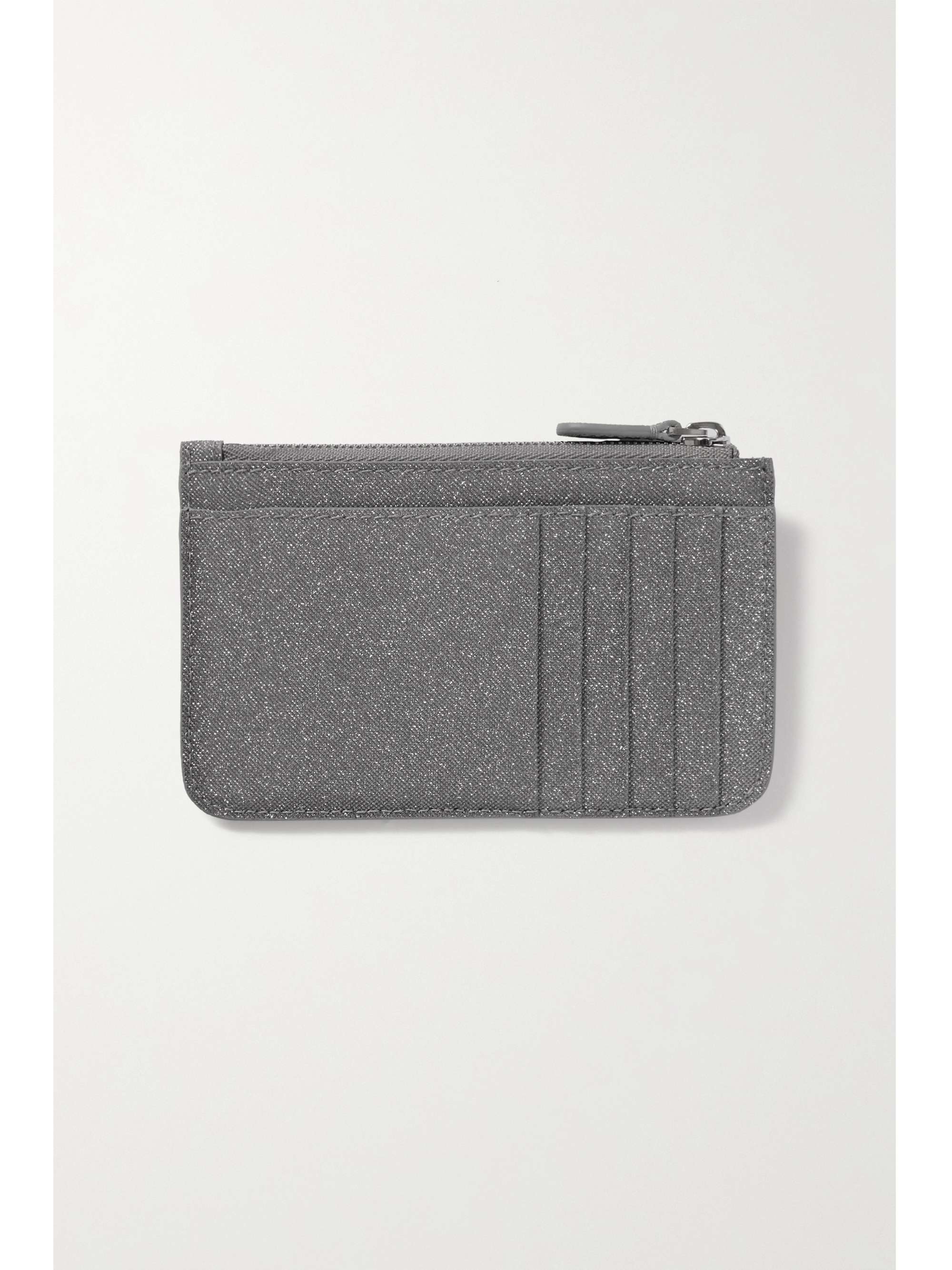 BALENCIAGA Cash printed glittered leather cardholder