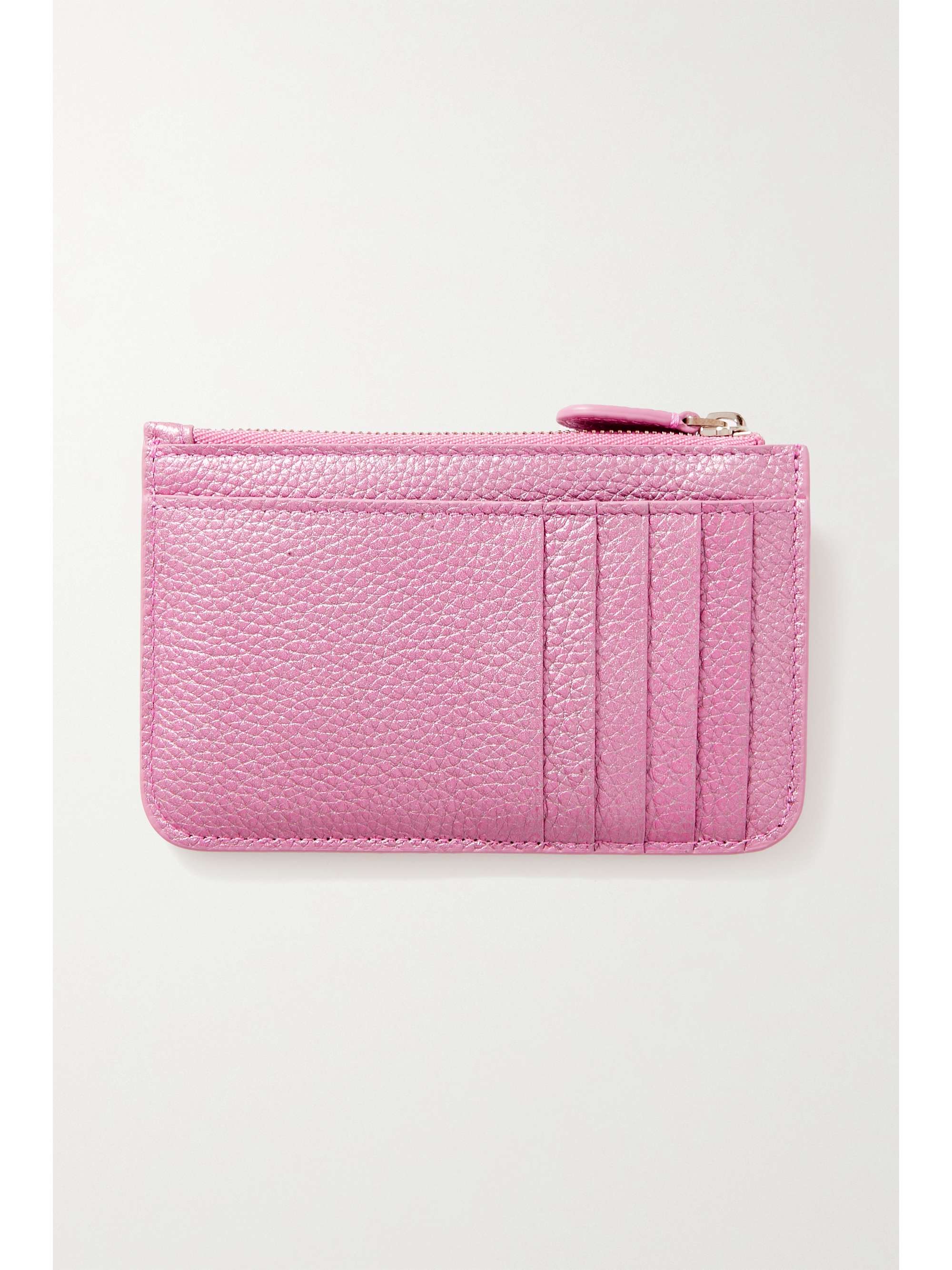 BALENCIAGA Cash printed metallic textured-leather cardholder