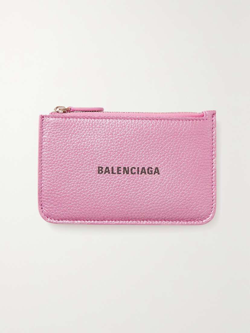 Balenciaga Cash Printed Metallic Textured-leather Cardholder