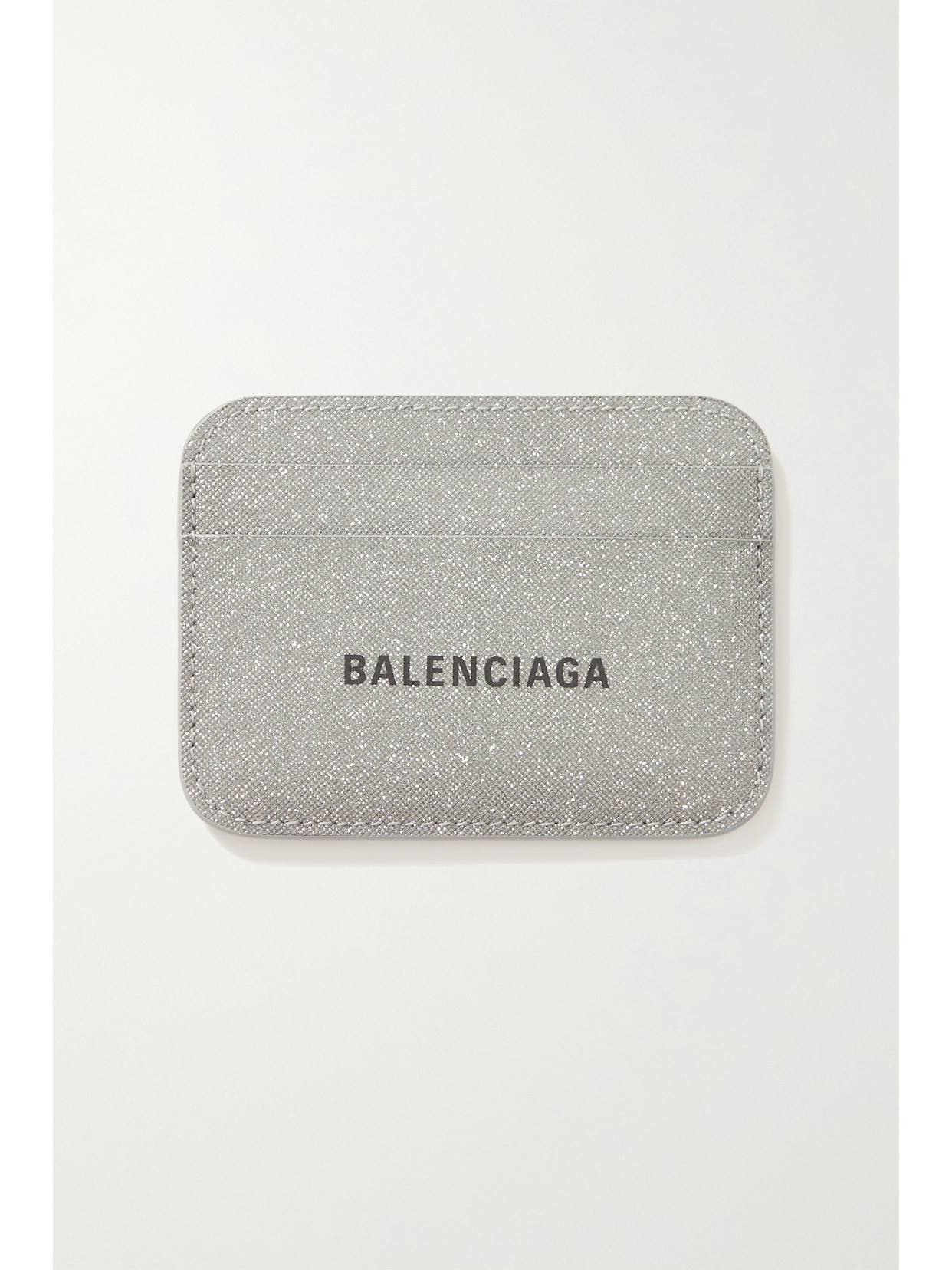Balenciaga - Cash Glittered Leather Cardholder - Gray