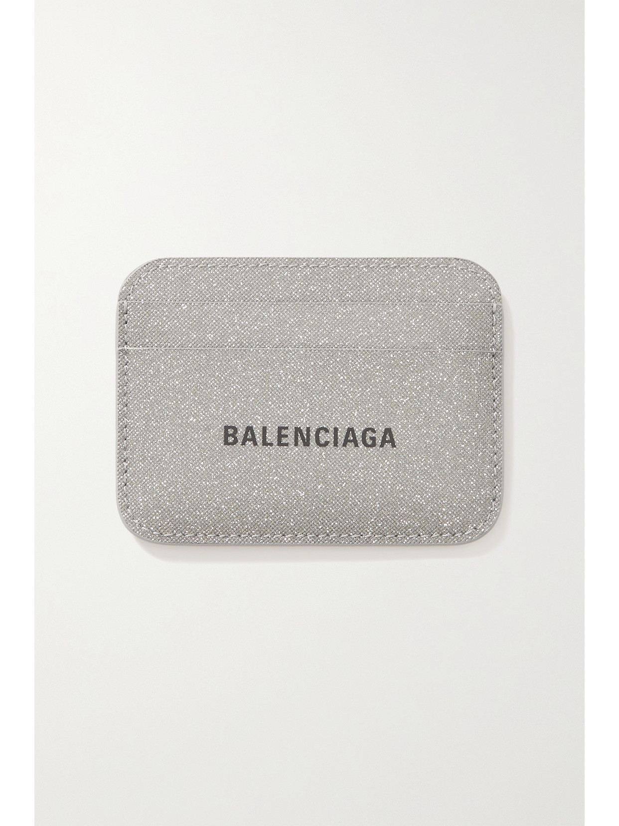 Balenciaga - Cash Glittered Leather Cardholder - Gray