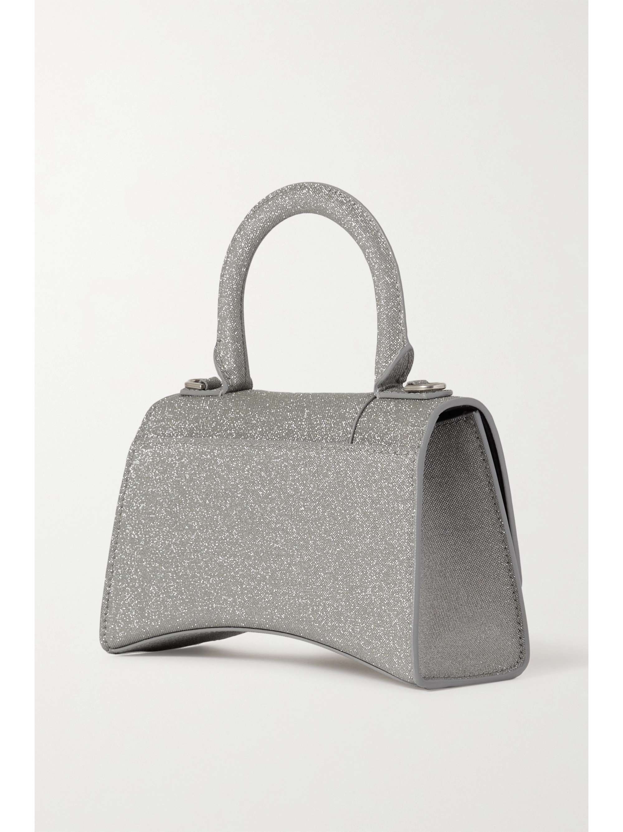 BALENCIAGA Hourglass XS glittered leather tote