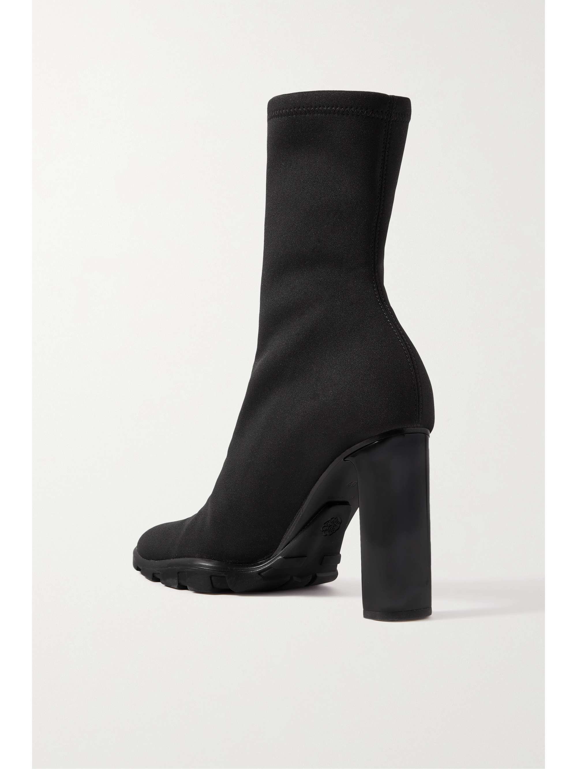 stretch black ankle boots